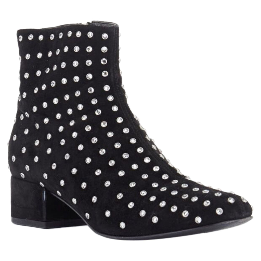 Women's Saint Laurent suede strass crystal embellished ankle boot shoe