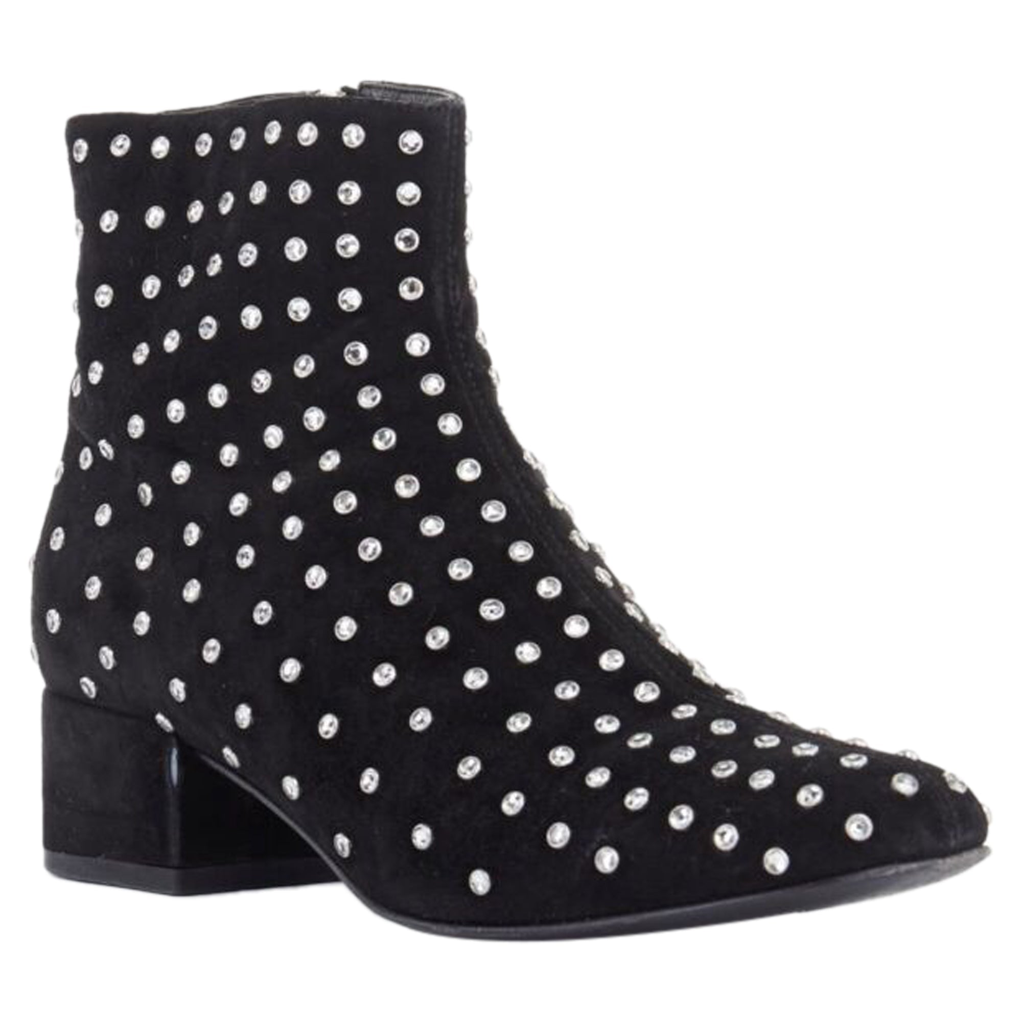 Women's Saint Laurent suede strass crystal embellished ankle boot shoe