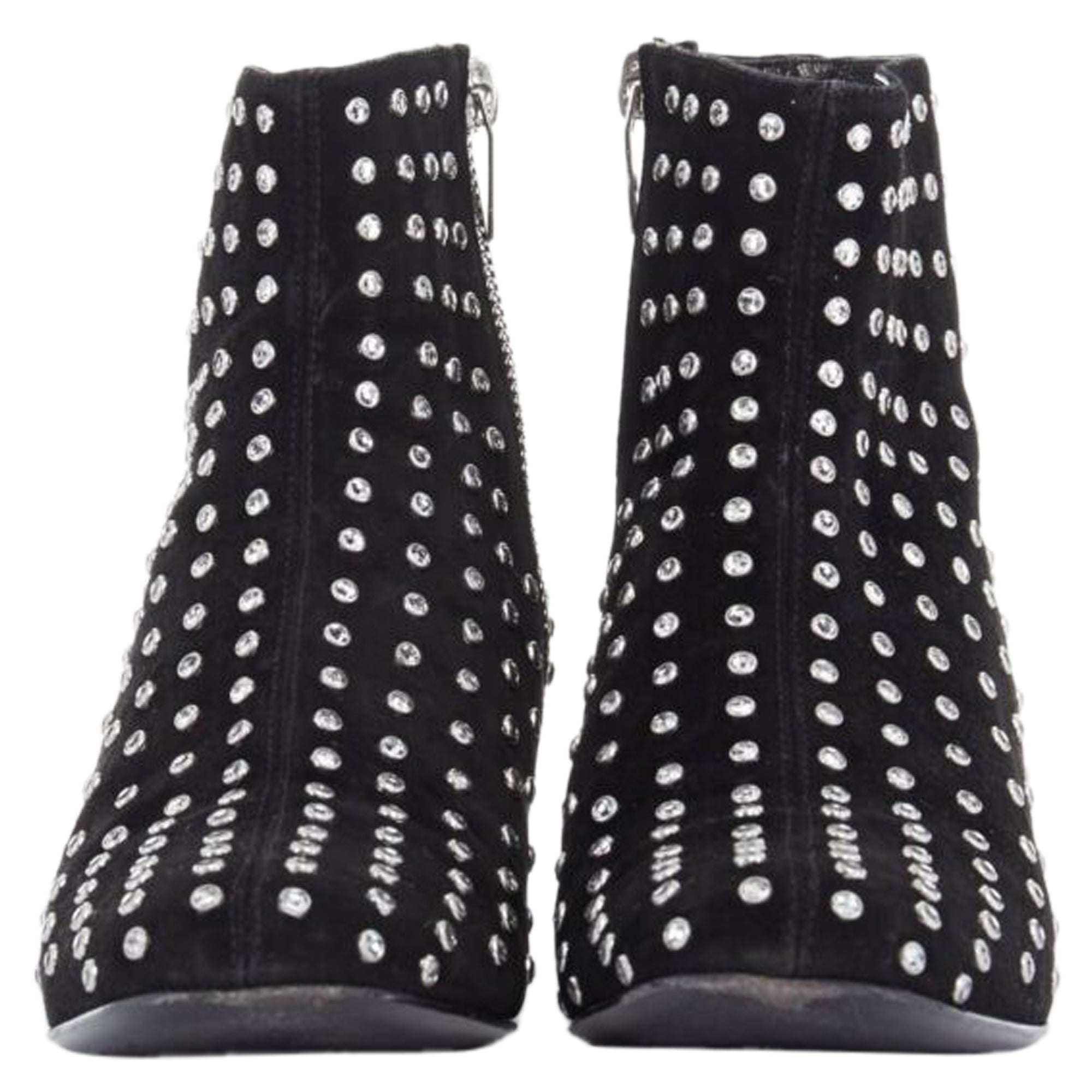 Women's Saint Laurent suede strass crystal embellished ankle boot shoe