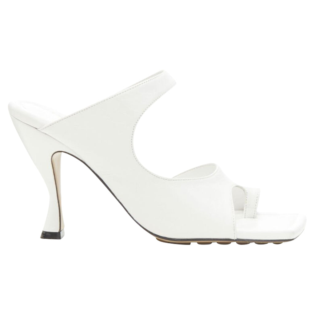 Women's Bottega Veneta Mule optic crunch leather square toe sandal