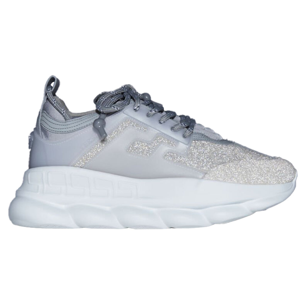 Men's Versace Chain Reaction Reflective Silver Crystal Rhinestone sneaker