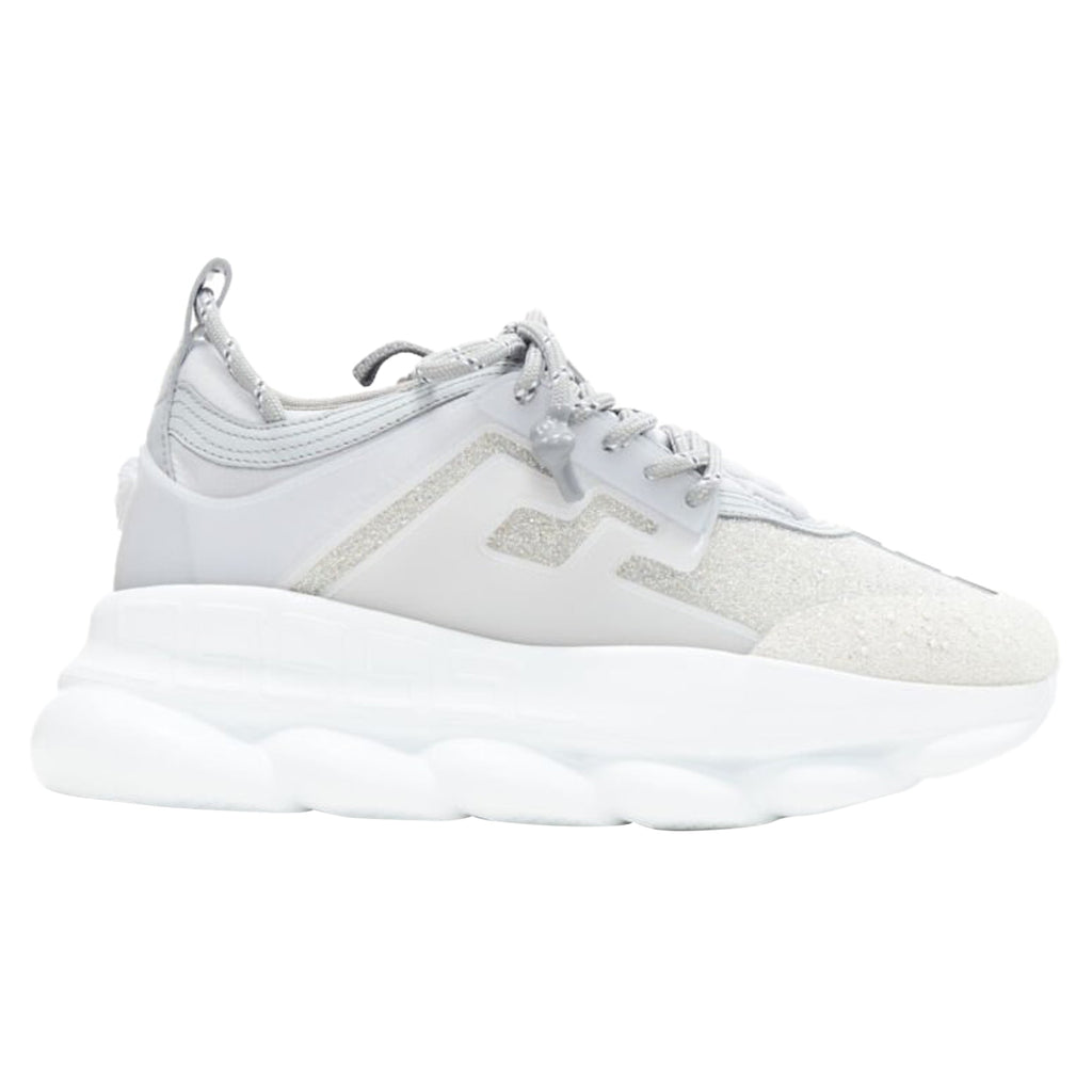 Men's Versace Chain Reaction Reflective Silver Crystal Rhinestone sneaker