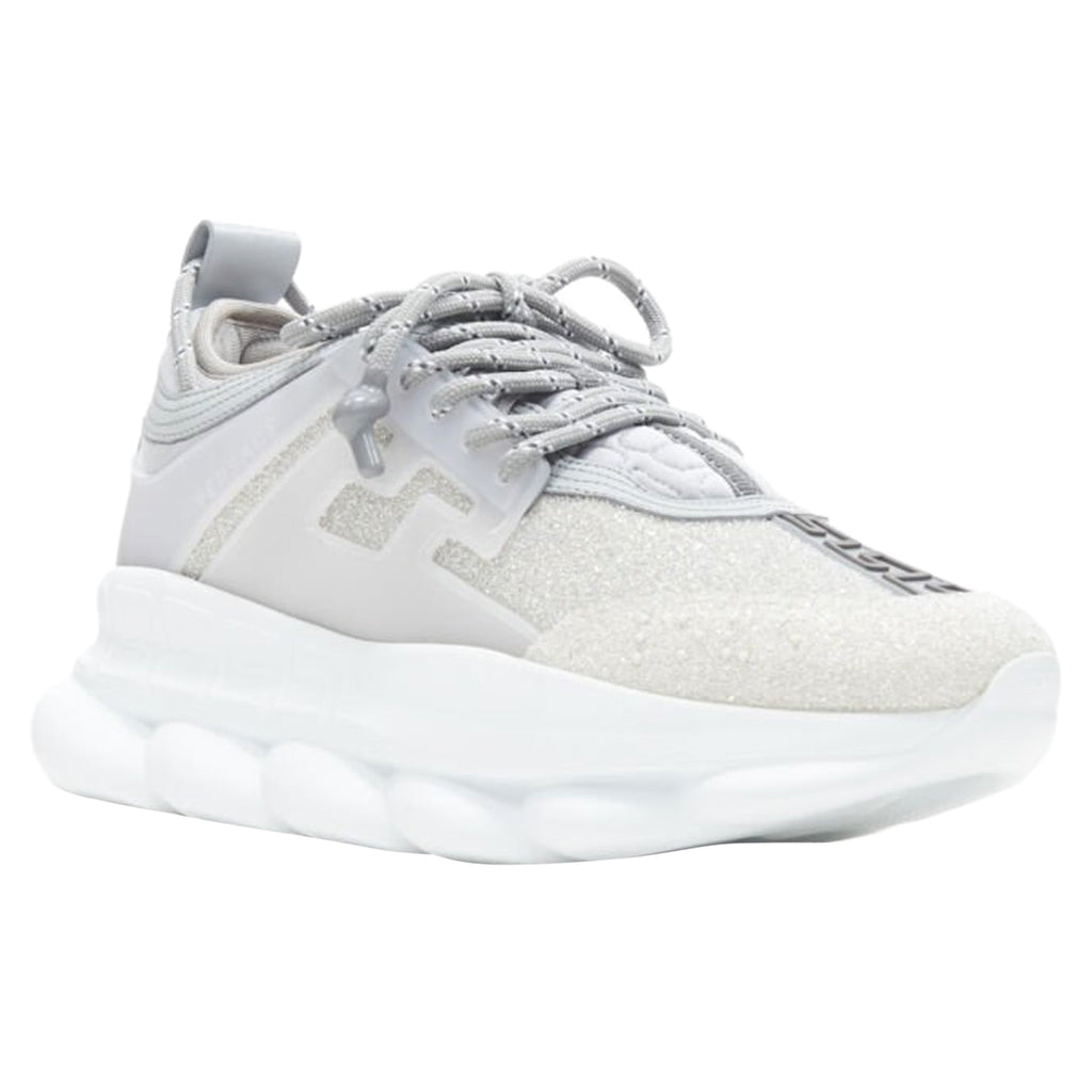 Men's Versace Chain Reaction Reflective Silver Crystal Rhinestone sneaker