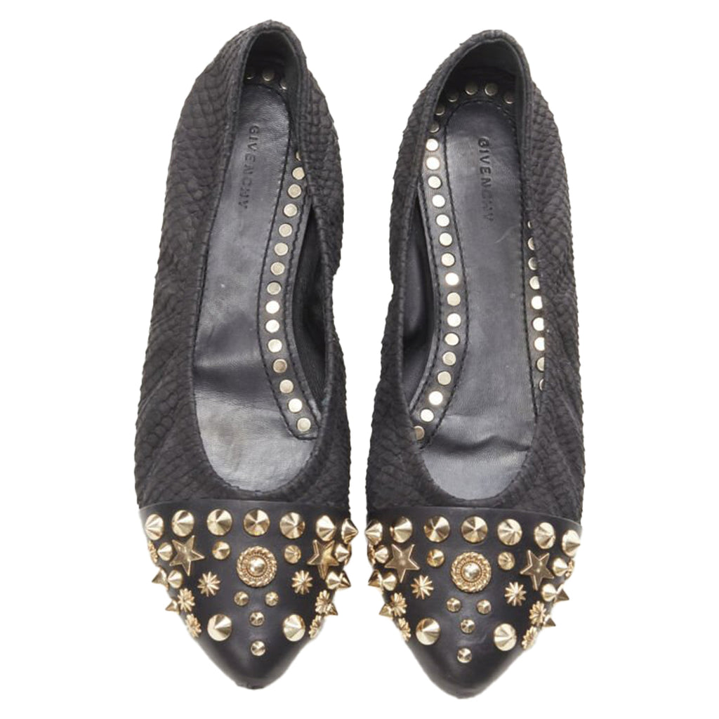Women's Givenchy Rico Tisci star spike stud toe cap ballerina flats