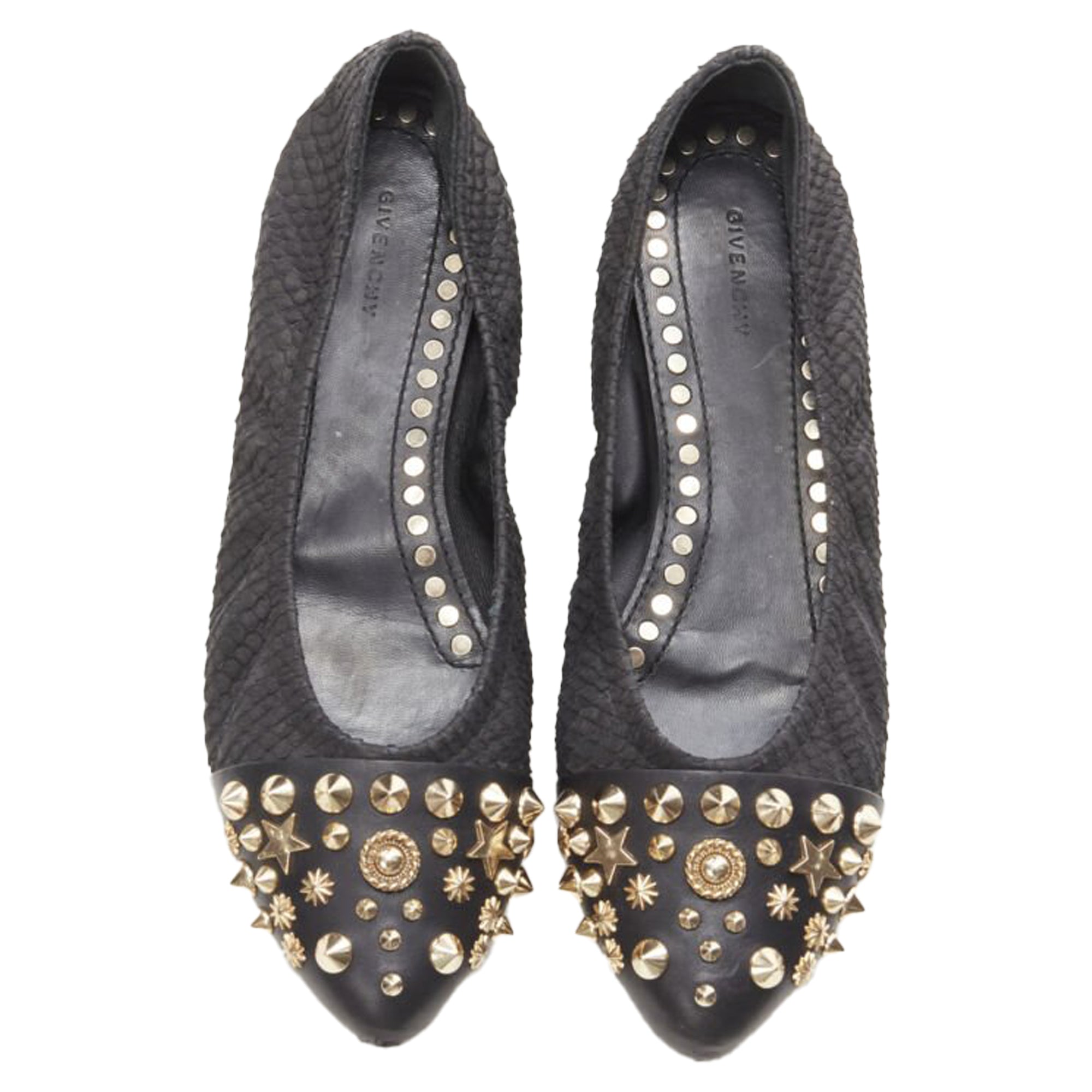 Women's Givenchy Rico Tisci star spike stud toe cap ballerina flats