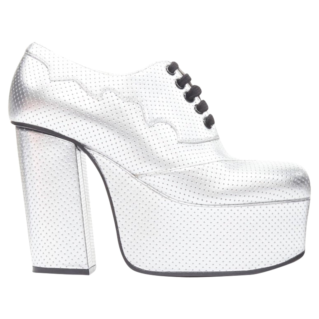 Women's Gucci Otis metallic chunky platform block heel bootie mule