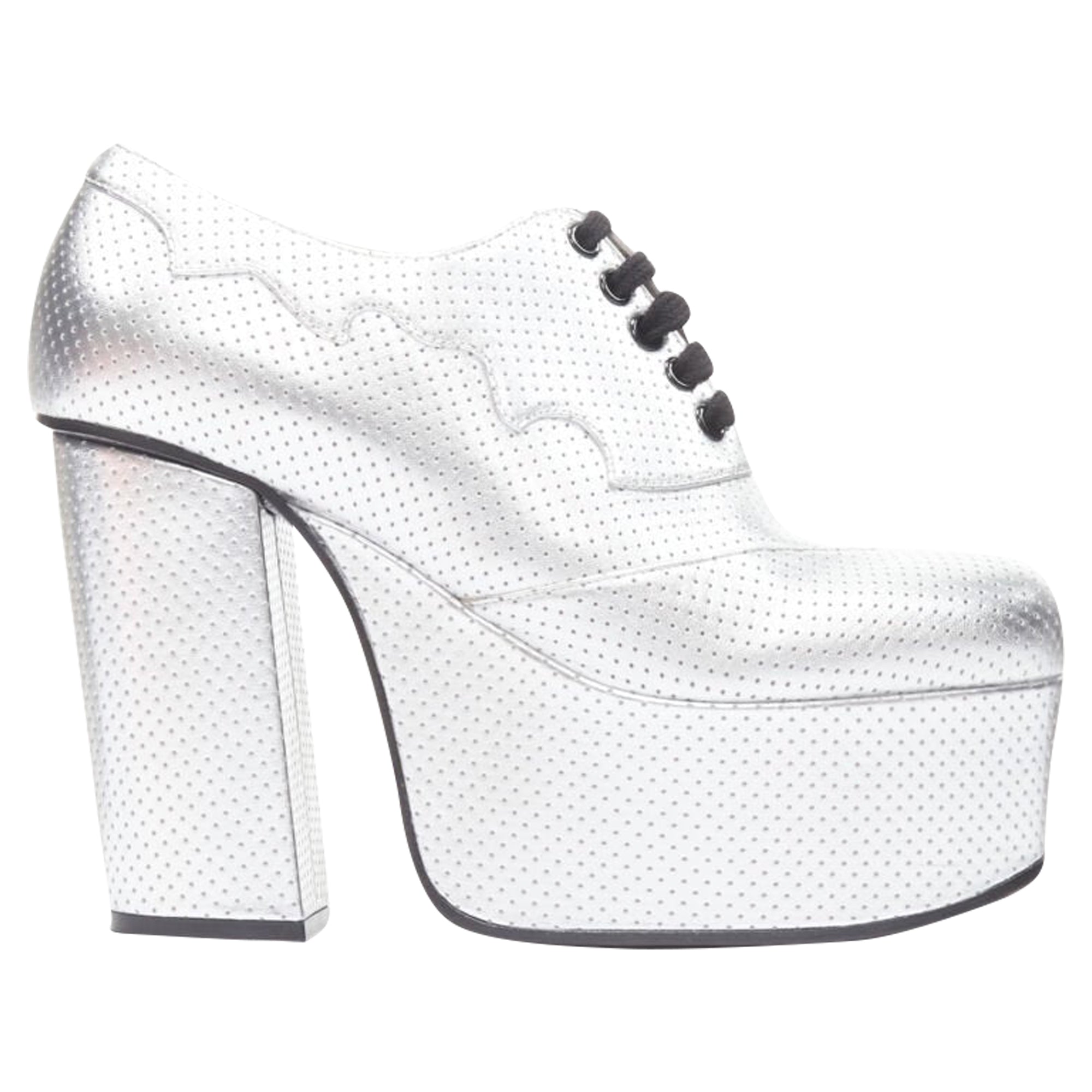 Women's Gucci Otis metallic chunky platform block heel bootie mule