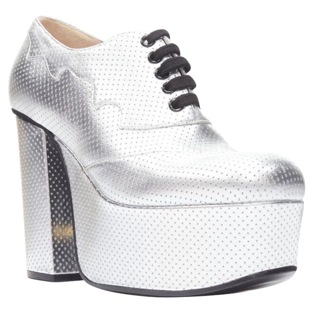 Women's Gucci Otis metallic chunky platform block heel bootie mule