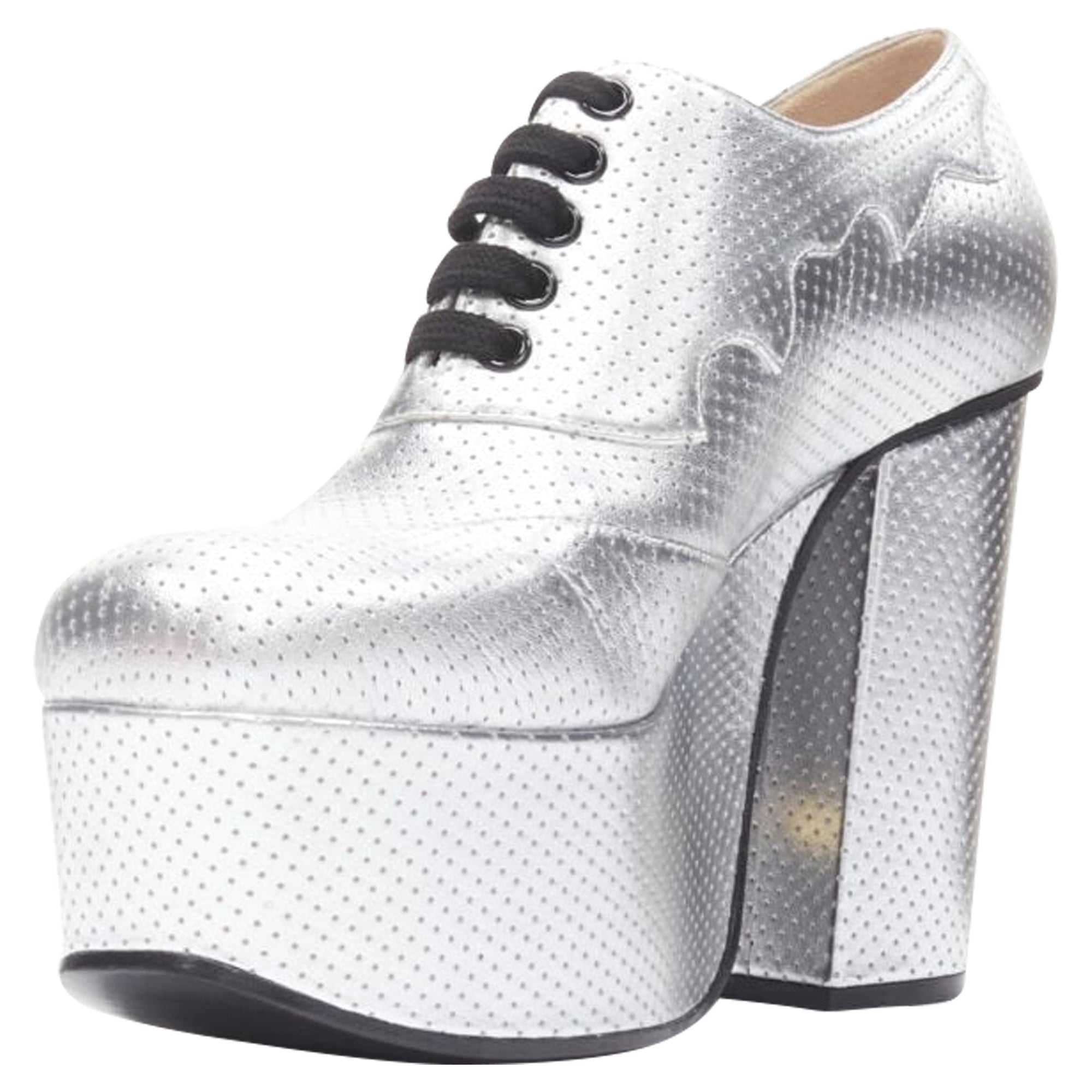 Women's Gucci Otis metallic chunky platform block heel bootie mule