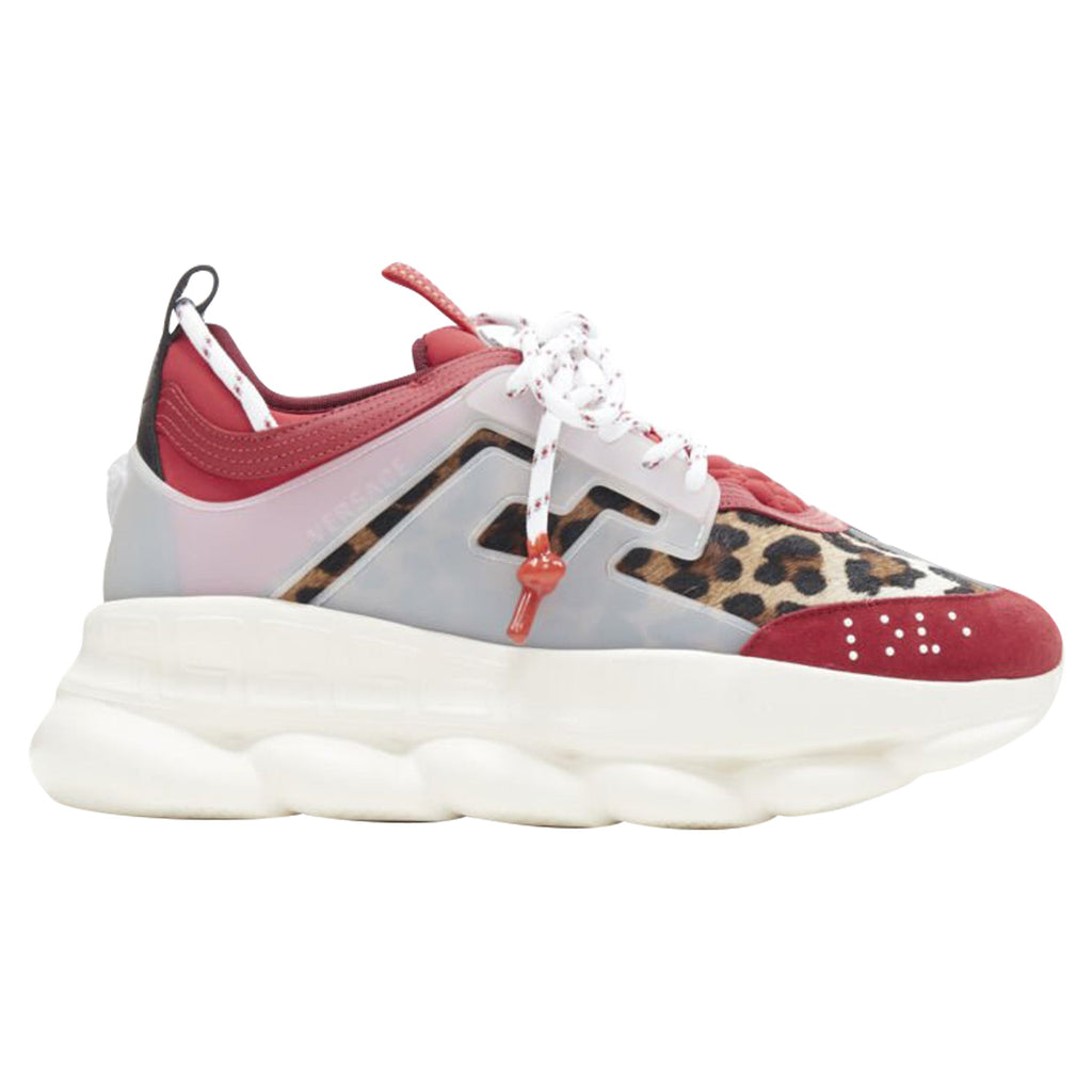 Men's Versace Chain Reaction Wild Leopard low chunky sneaker