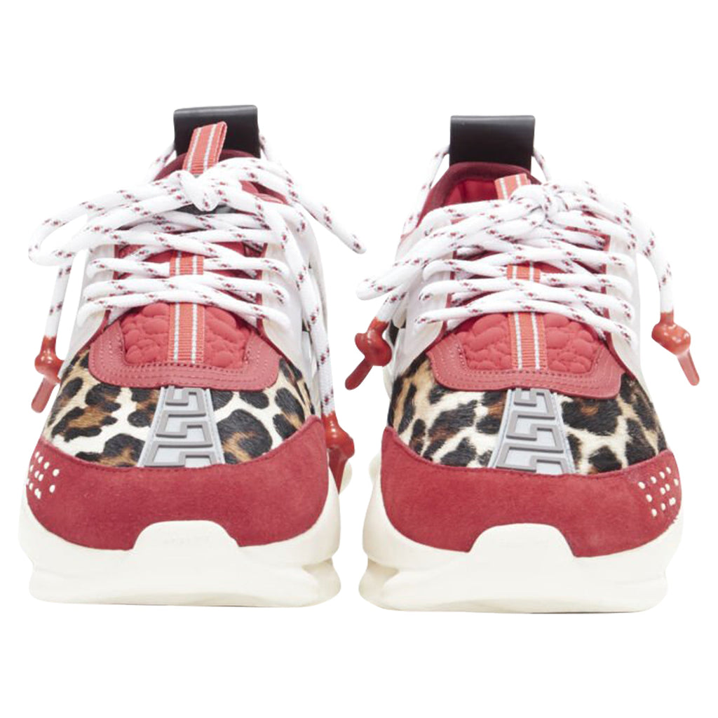 Men's Versace Chain Reaction Wild Leopard low chunky sneaker