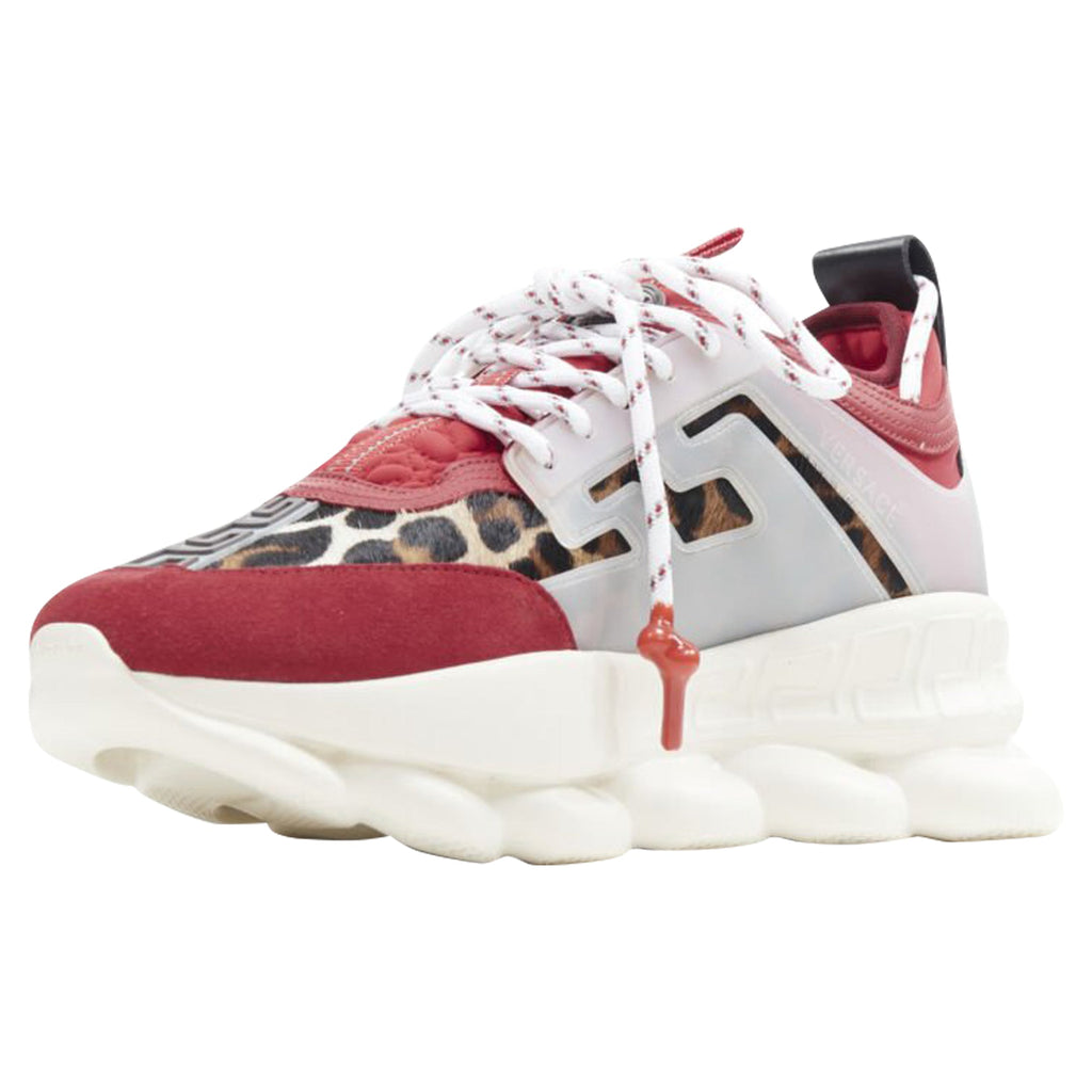 Men's Versace Chain Reaction Wild Leopard low chunky sneaker