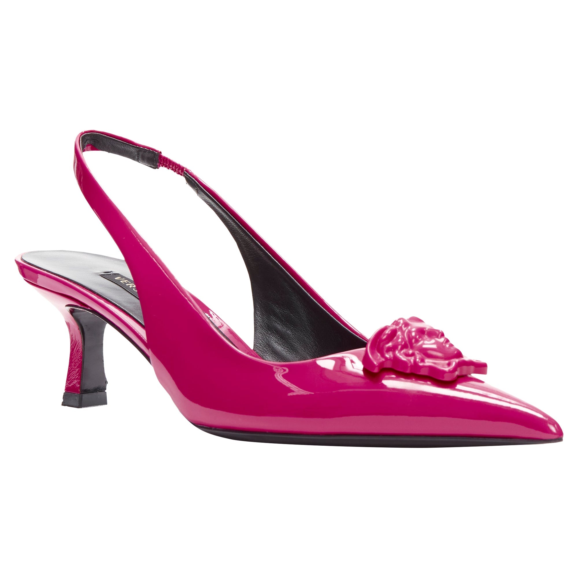 Women's Versace Palazzo Medusa sling kitten heel pointed toe pump