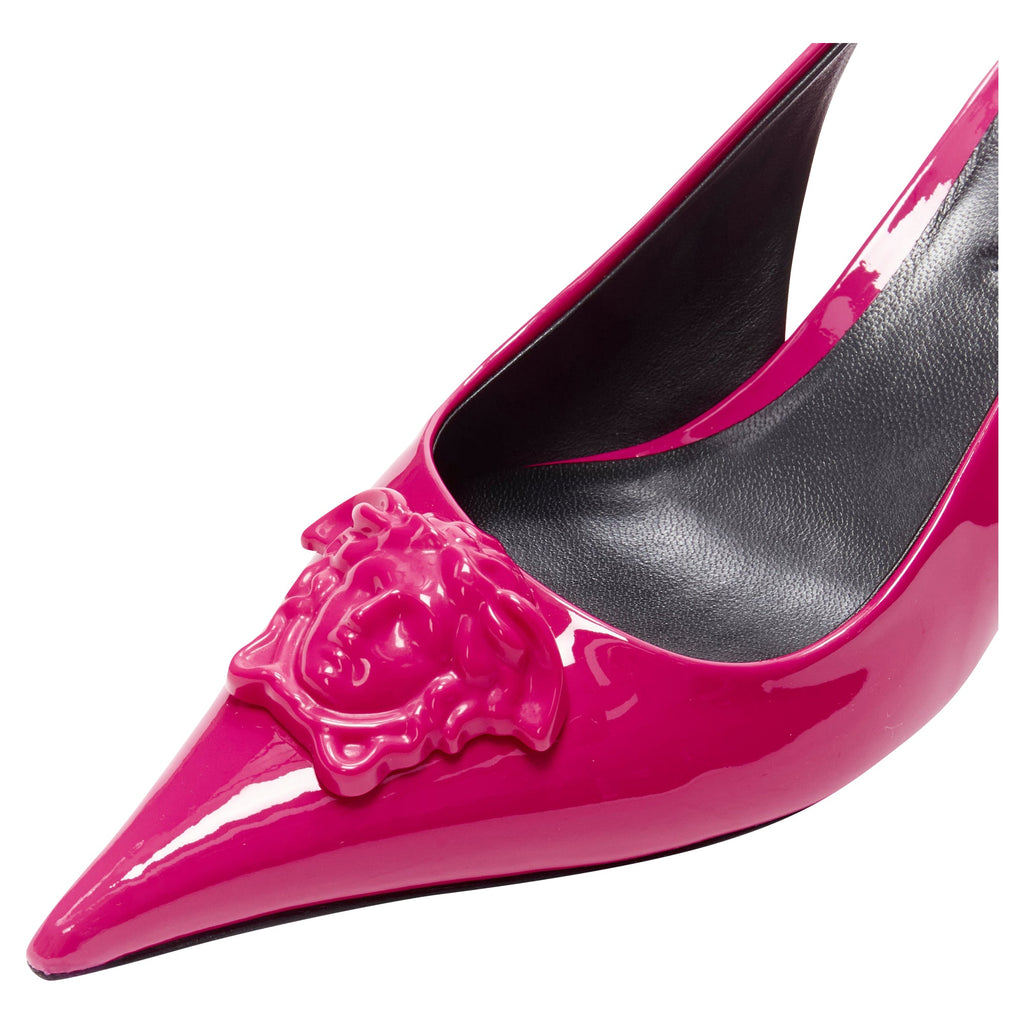 Women's Versace Palazzo Medusa sling kitten heel pointed toe pump