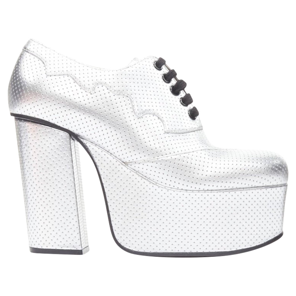 Women's Gucci Otis metallic chunky platform block heel bootie mule