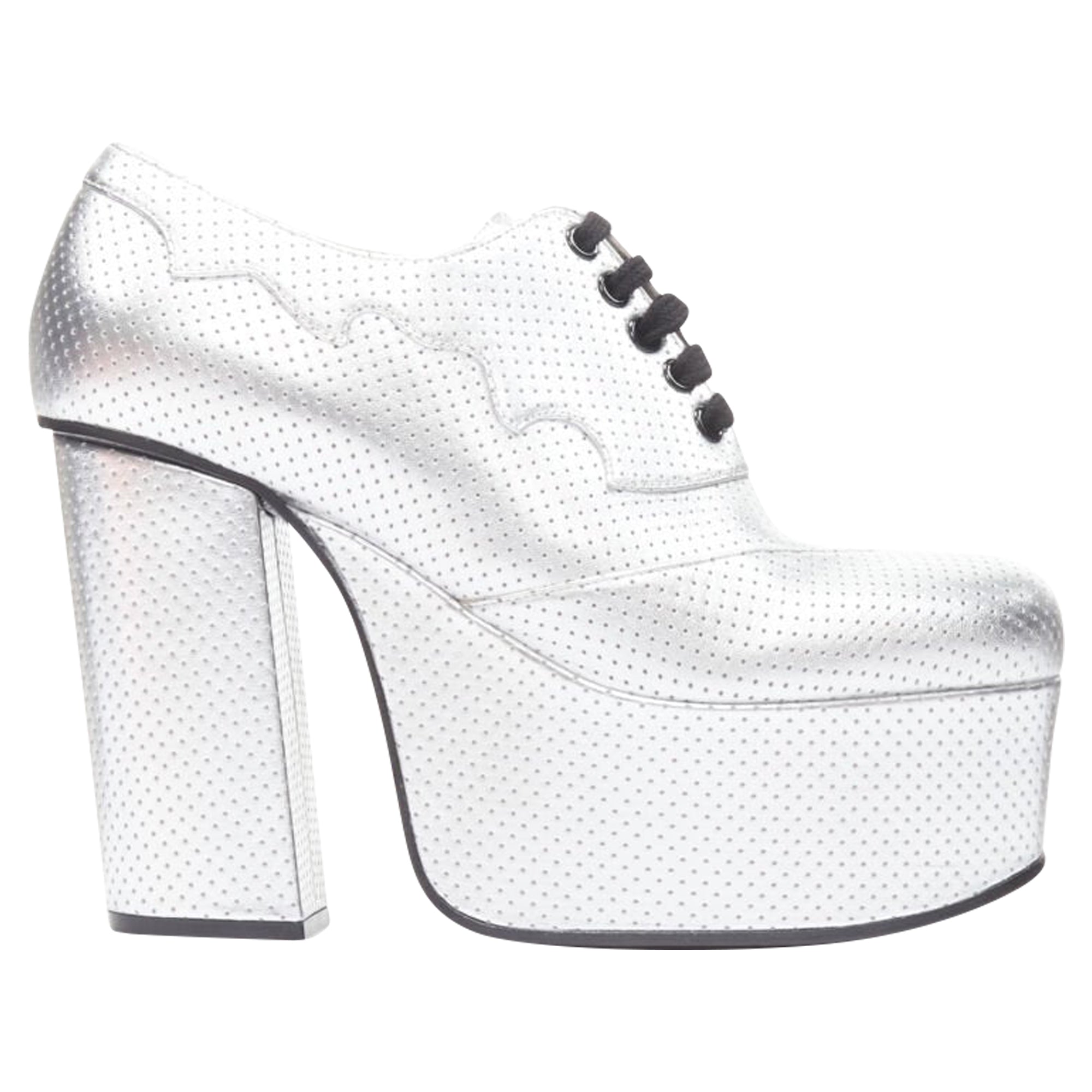 Women's Gucci Otis metallic chunky platform block heel bootie mule
