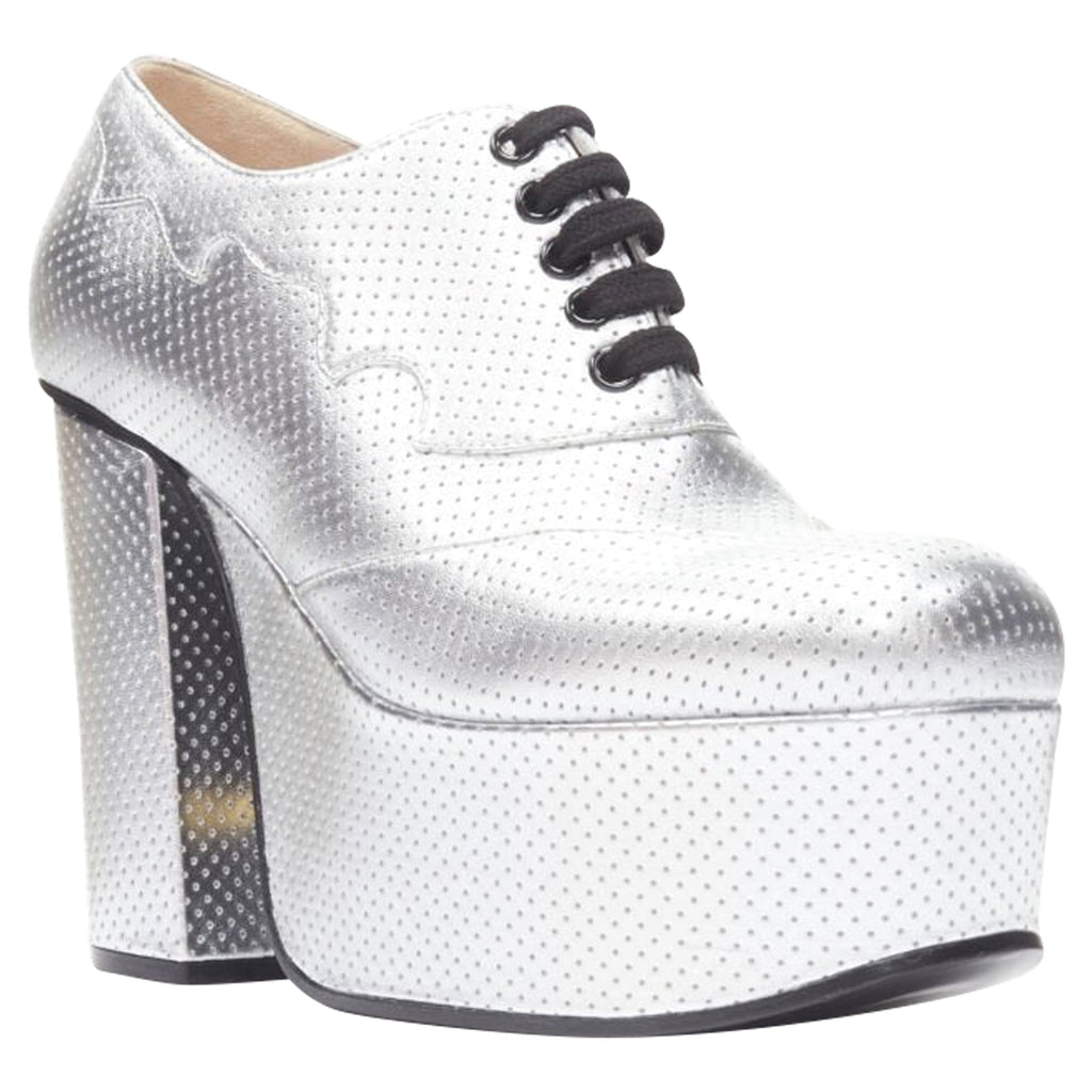 Women's Gucci Otis metallic chunky platform block heel bootie mule