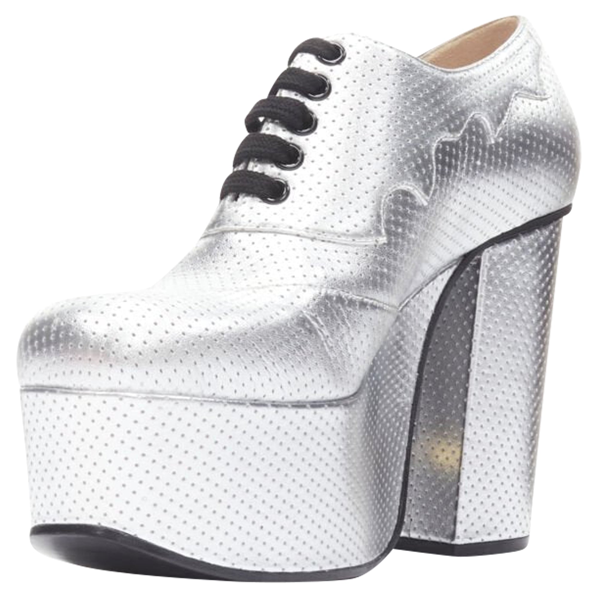 Women's Gucci Otis metallic chunky platform block heel bootie mule