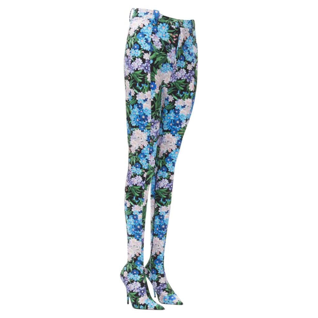 Women's Balenciaga floral print spandex boots