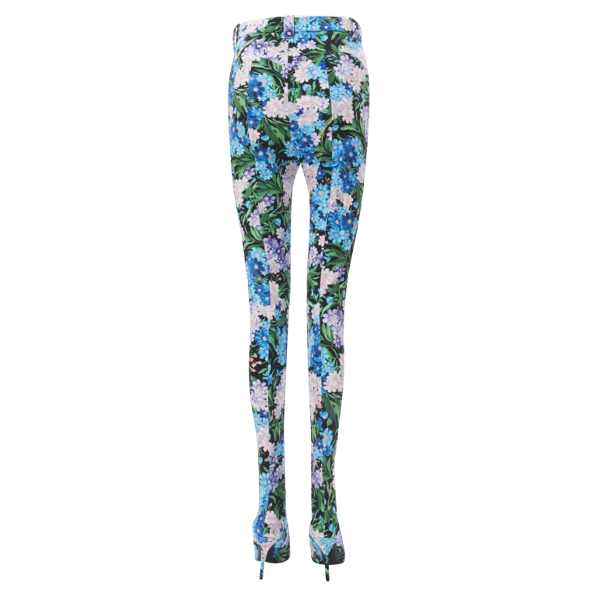 Women's Balenciaga floral print spandex boots