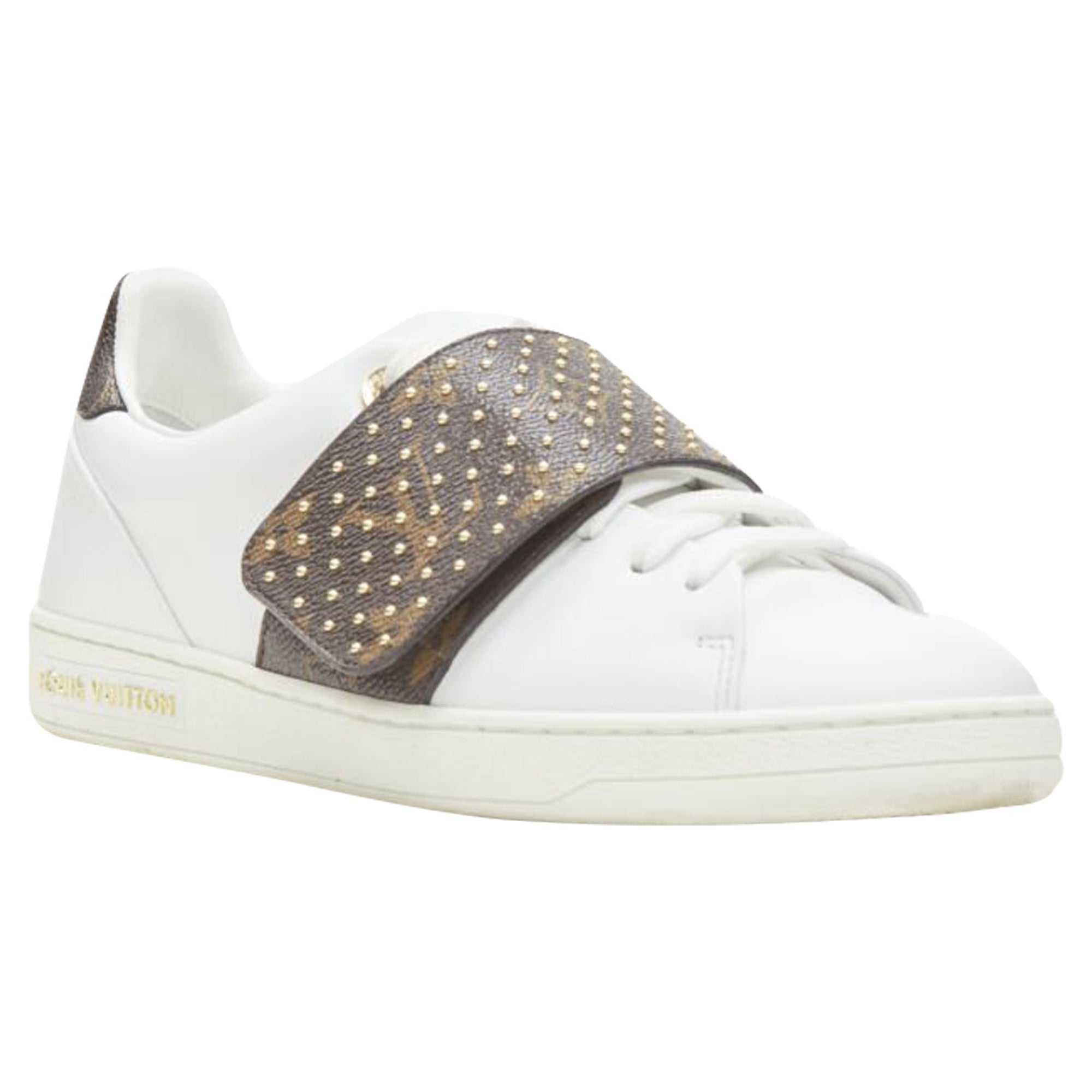 Women's Louis Vuitton Row LV monogram stud leather sneaker