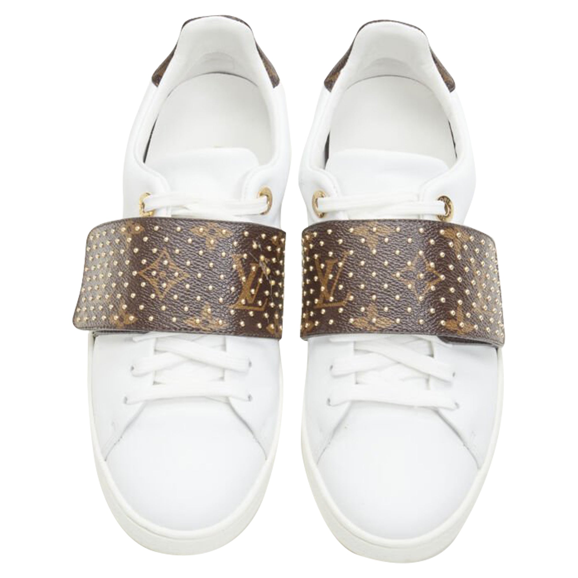 Women's Louis Vuitton Row LV monogram stud leather sneaker