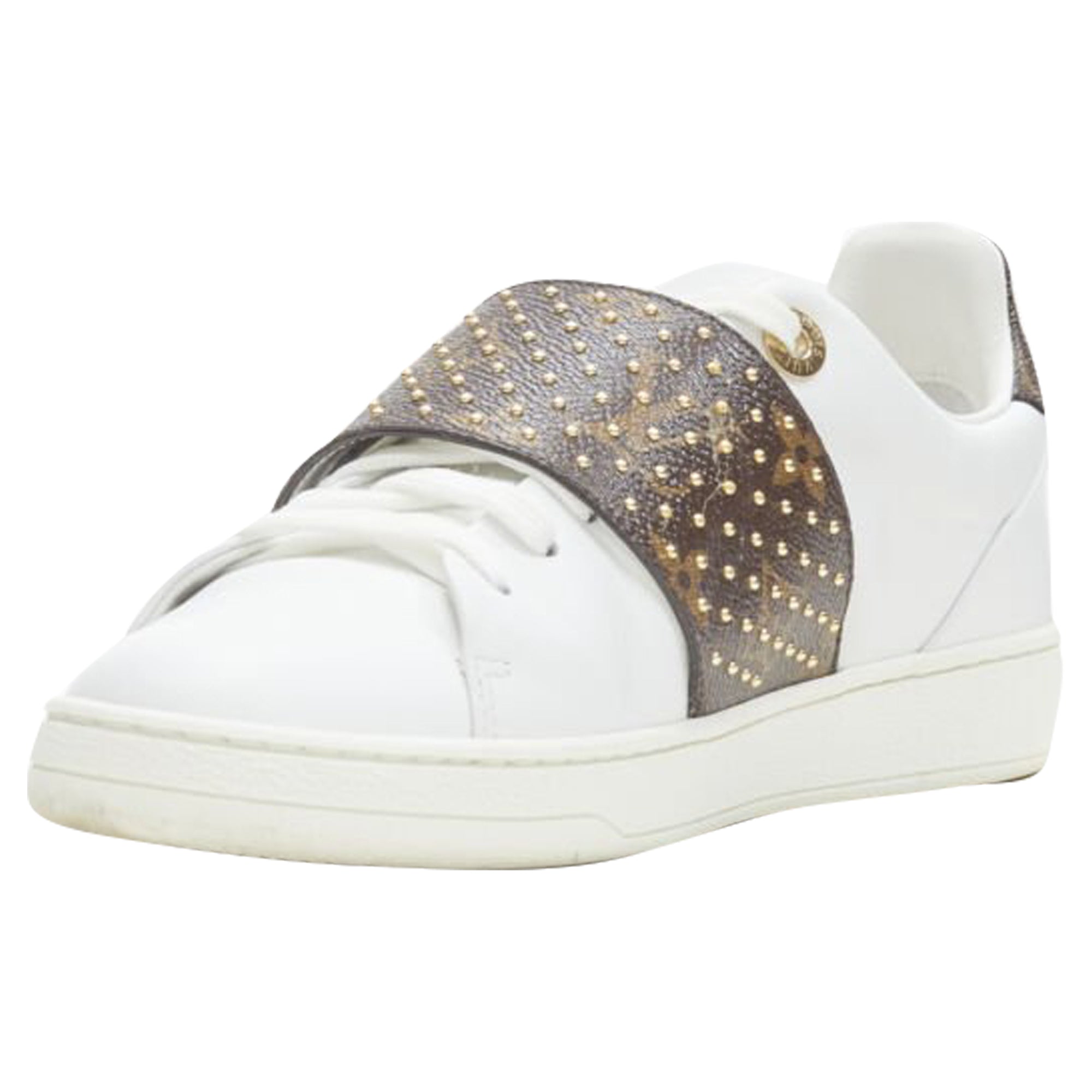 Women's Louis Vuitton Row LV monogram stud leather sneaker