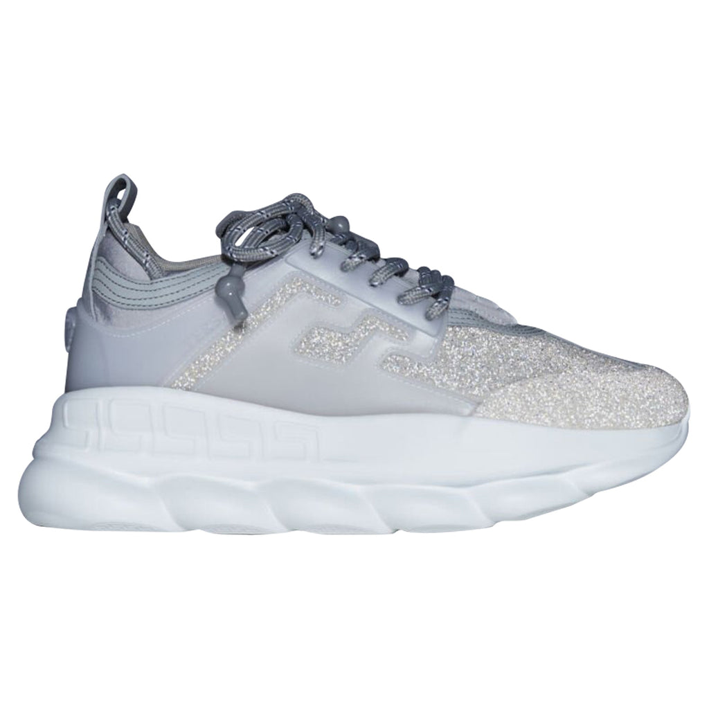 Men's Versace Chain Reaction Reflective Silver Crystal Rhinestone sneaker