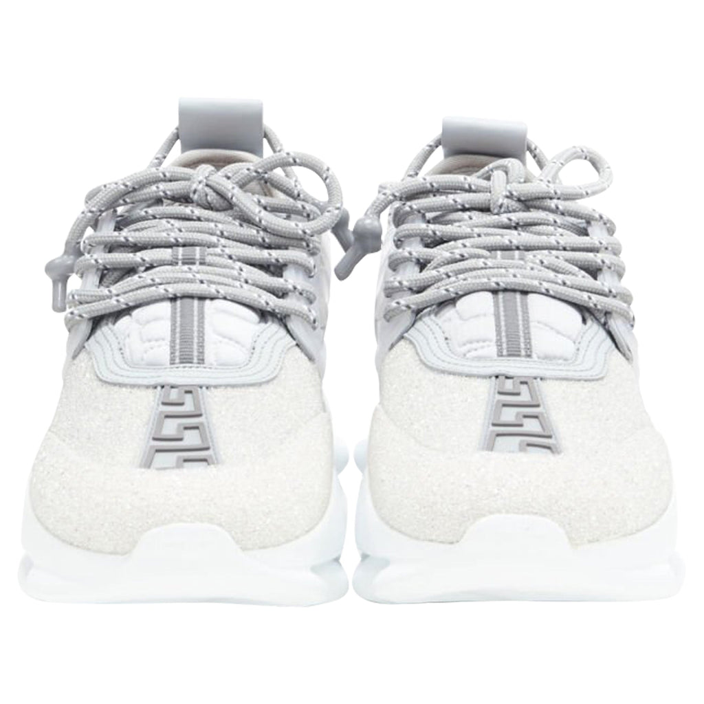 Men's Versace Chain Reaction Reflective Silver Crystal Rhinestone sneaker