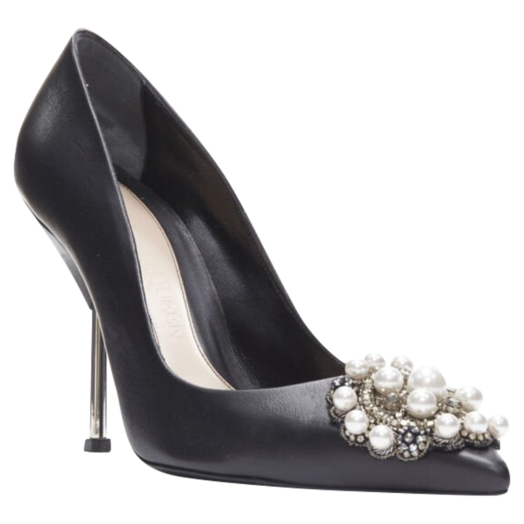 Women's Alexander McQueen pearl metal embellished stiletto pumps