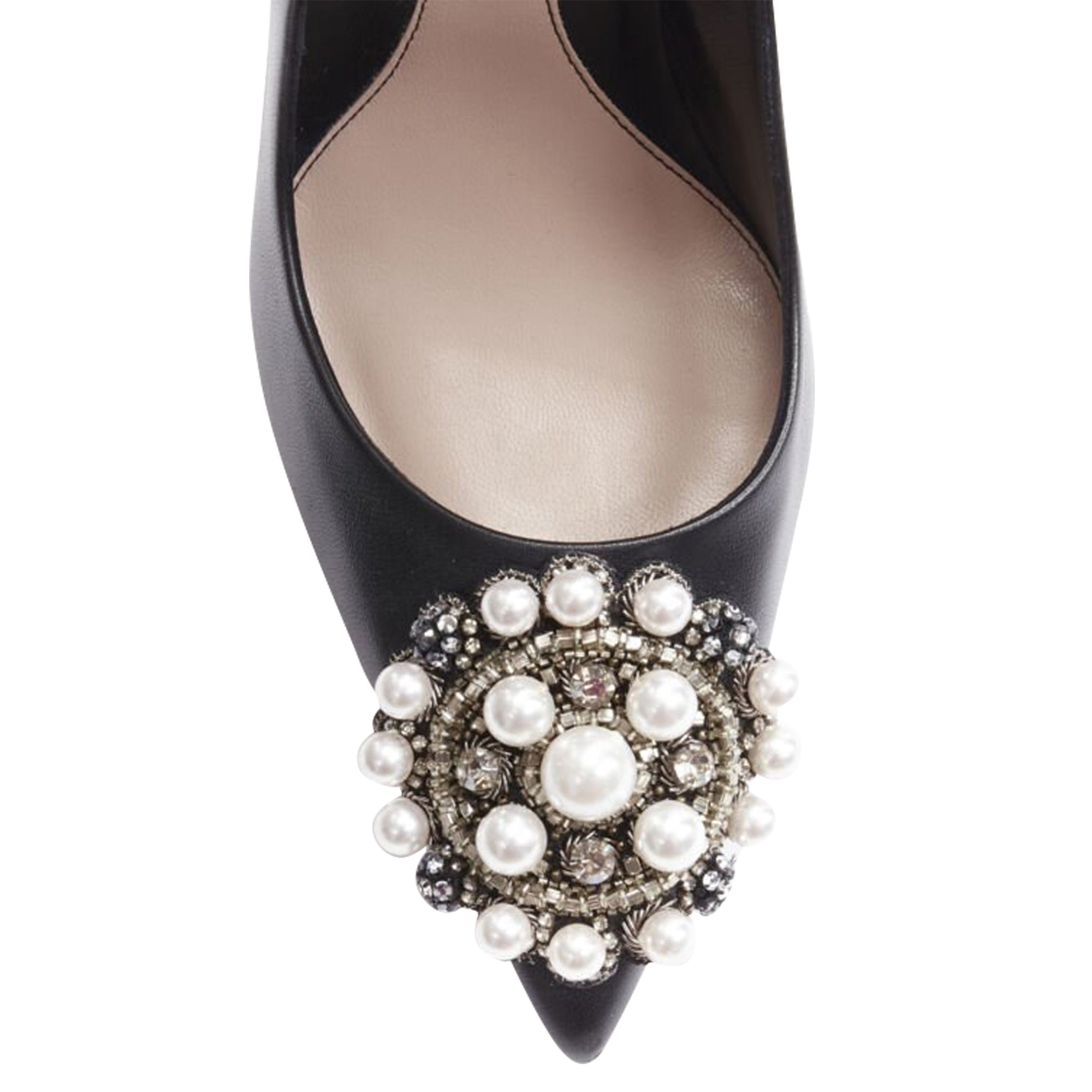 Women's Alexander McQueen pearl metal embellished stiletto pumps