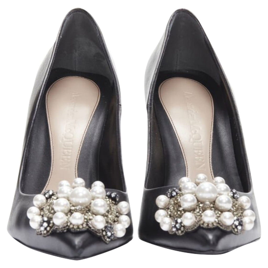 Women's Alexander McQueen pearl metal embellished stiletto pumps