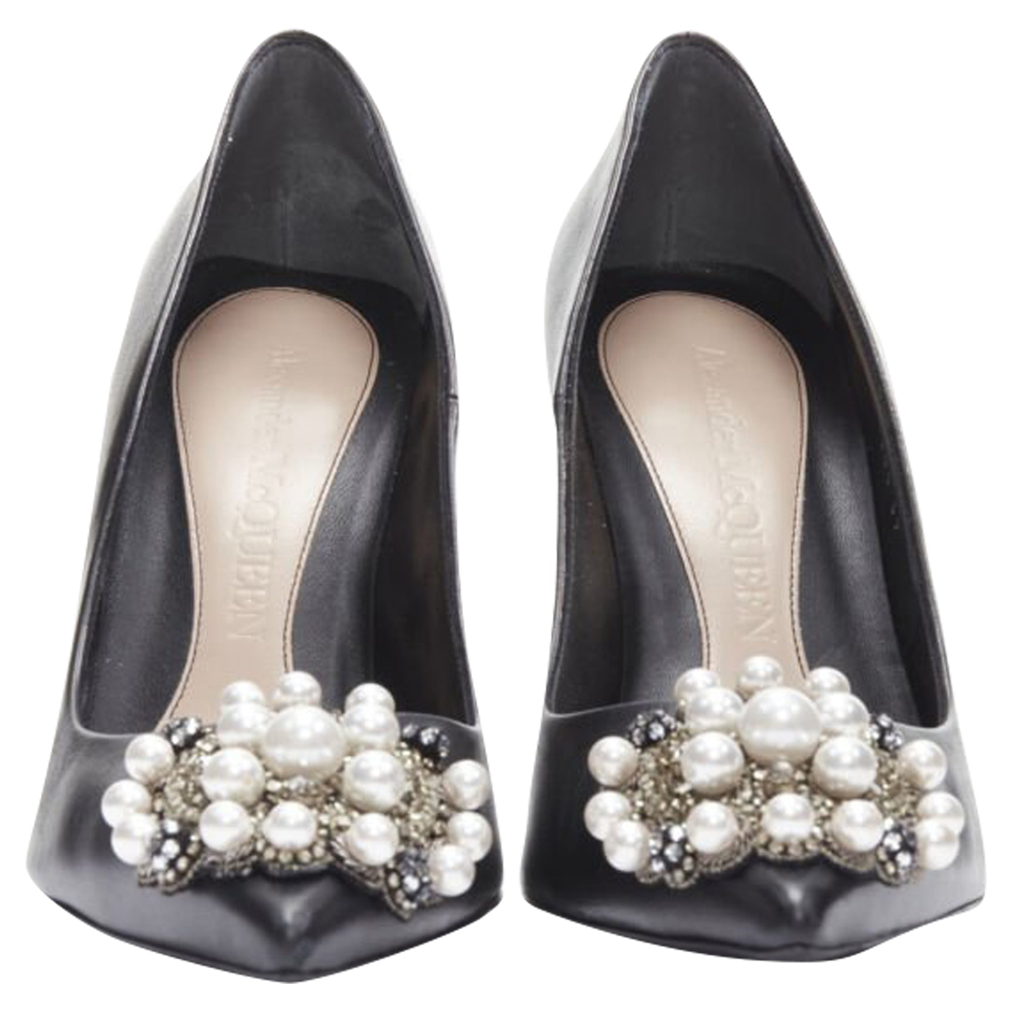 Women's Alexander McQueen pearl metal embellished stiletto pumps
