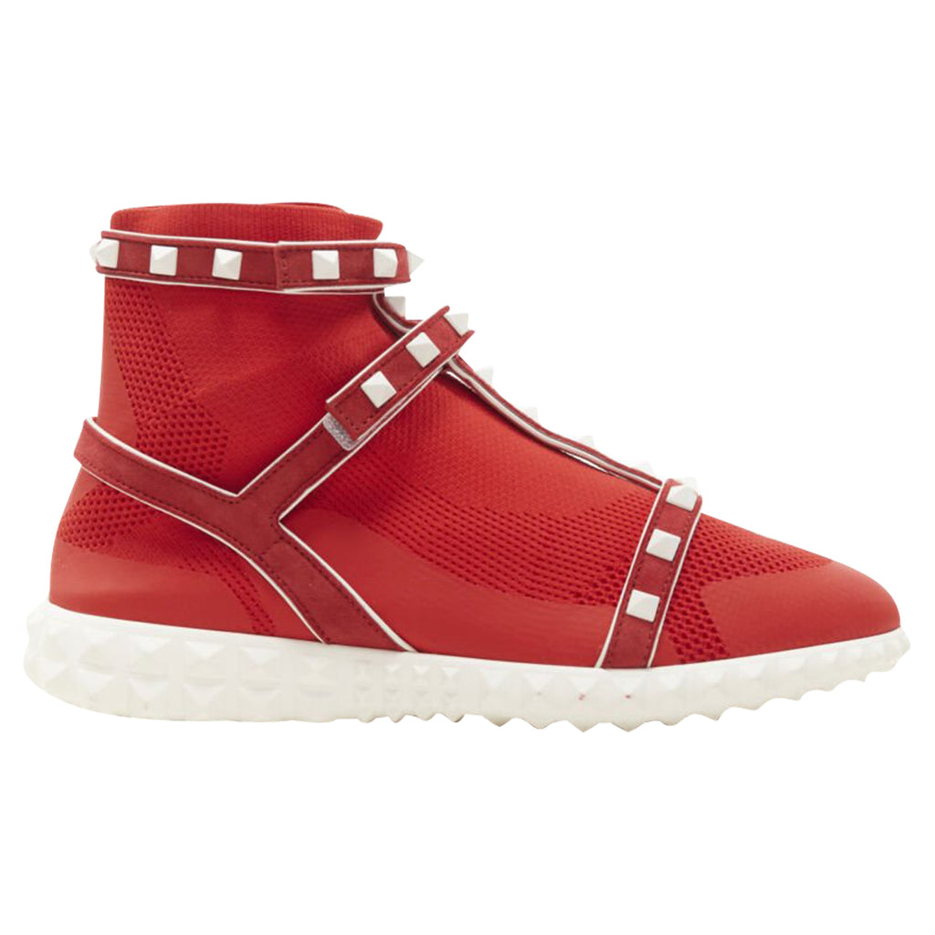 Women's Valentino Garavani Rockstud Bodytech sock knit high top sneaker