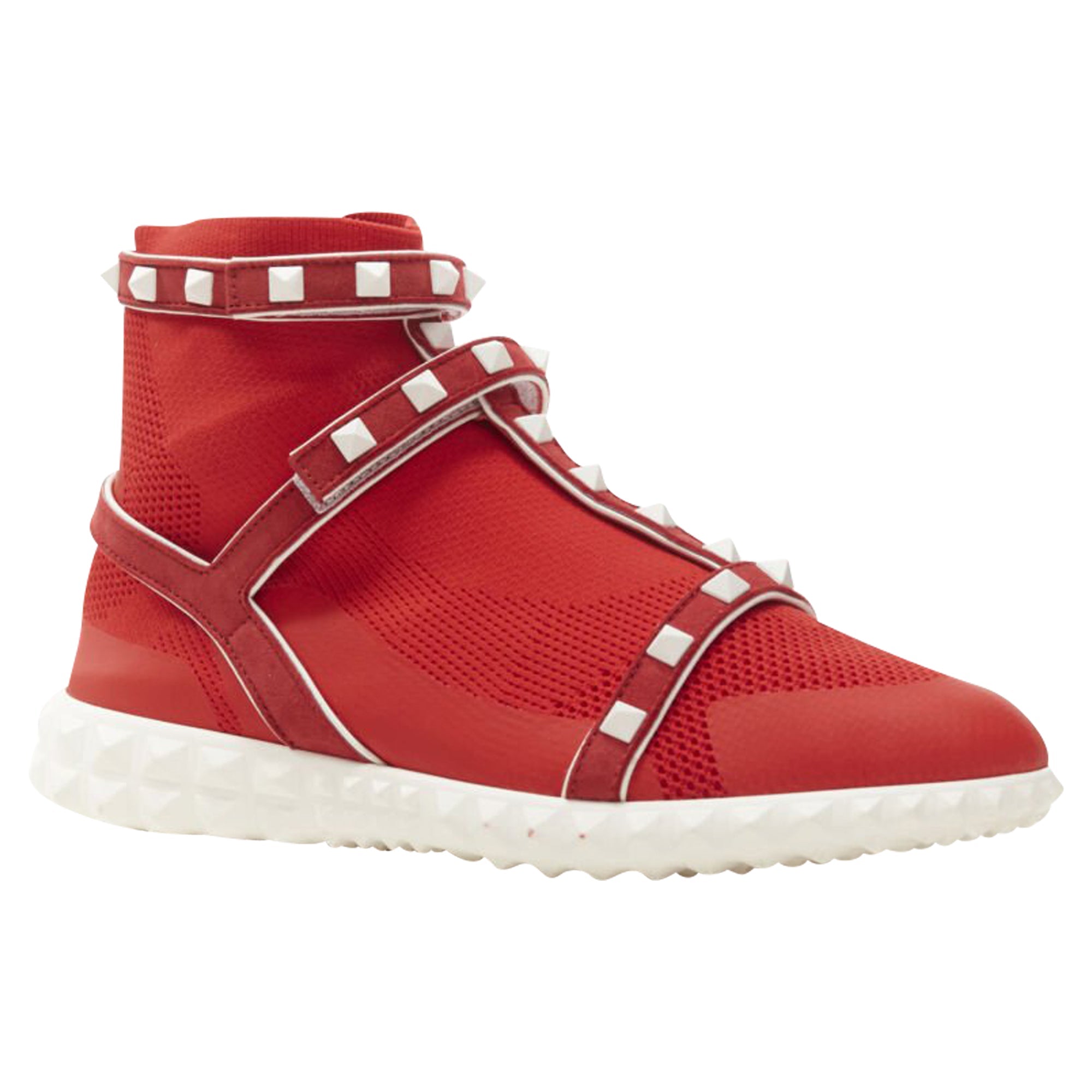 Women's Valentino Garavani Rockstud Bodytech sock knit high top sneaker
