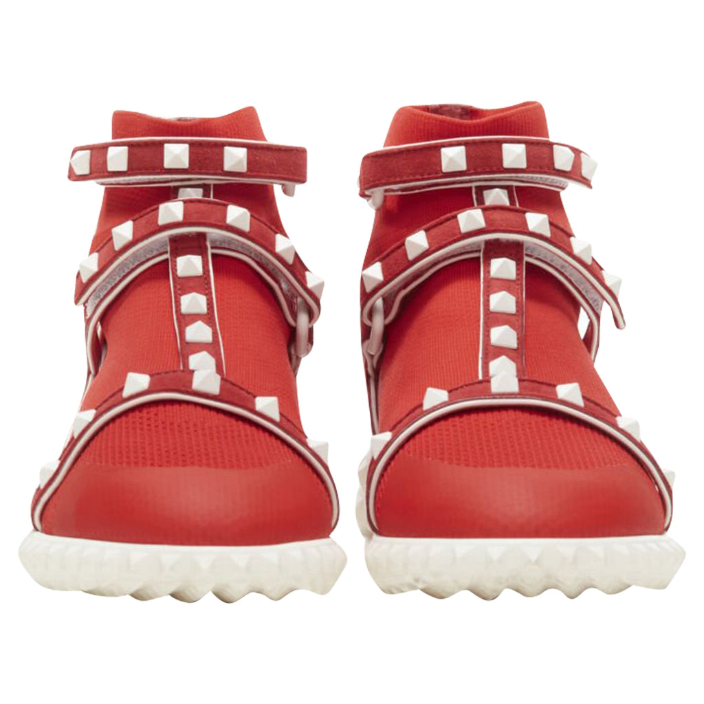 Women's Valentino Garavani Rockstud Bodytech sock knit high top sneaker