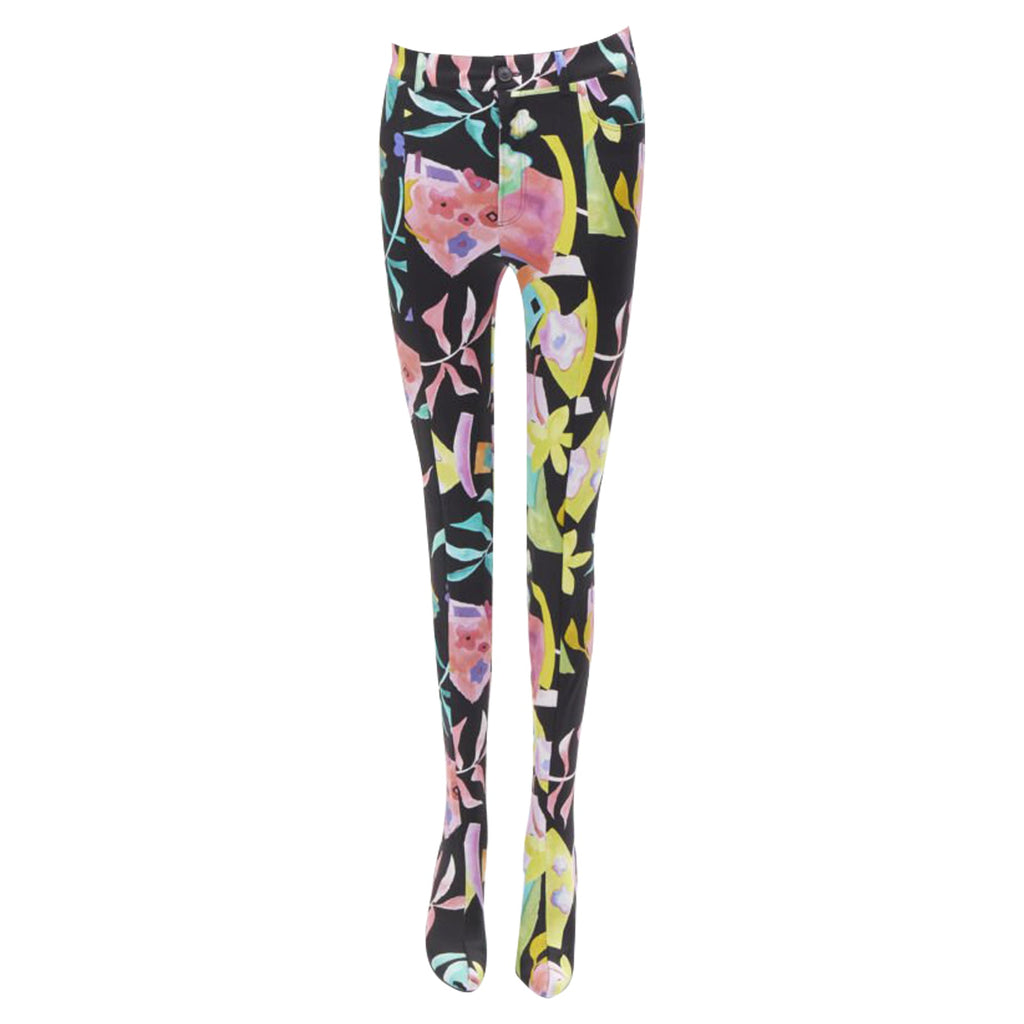 Women's Balenciaga Demna floral heel boots pants