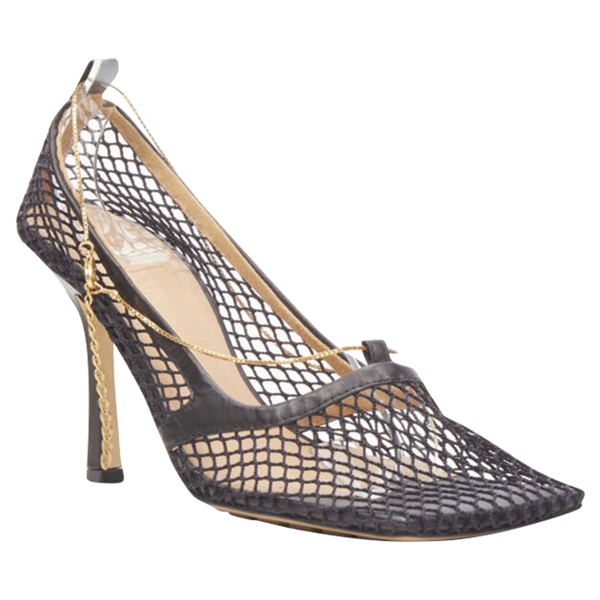 Women's Bottega Veneta Daniel Lee net mesh chain heel