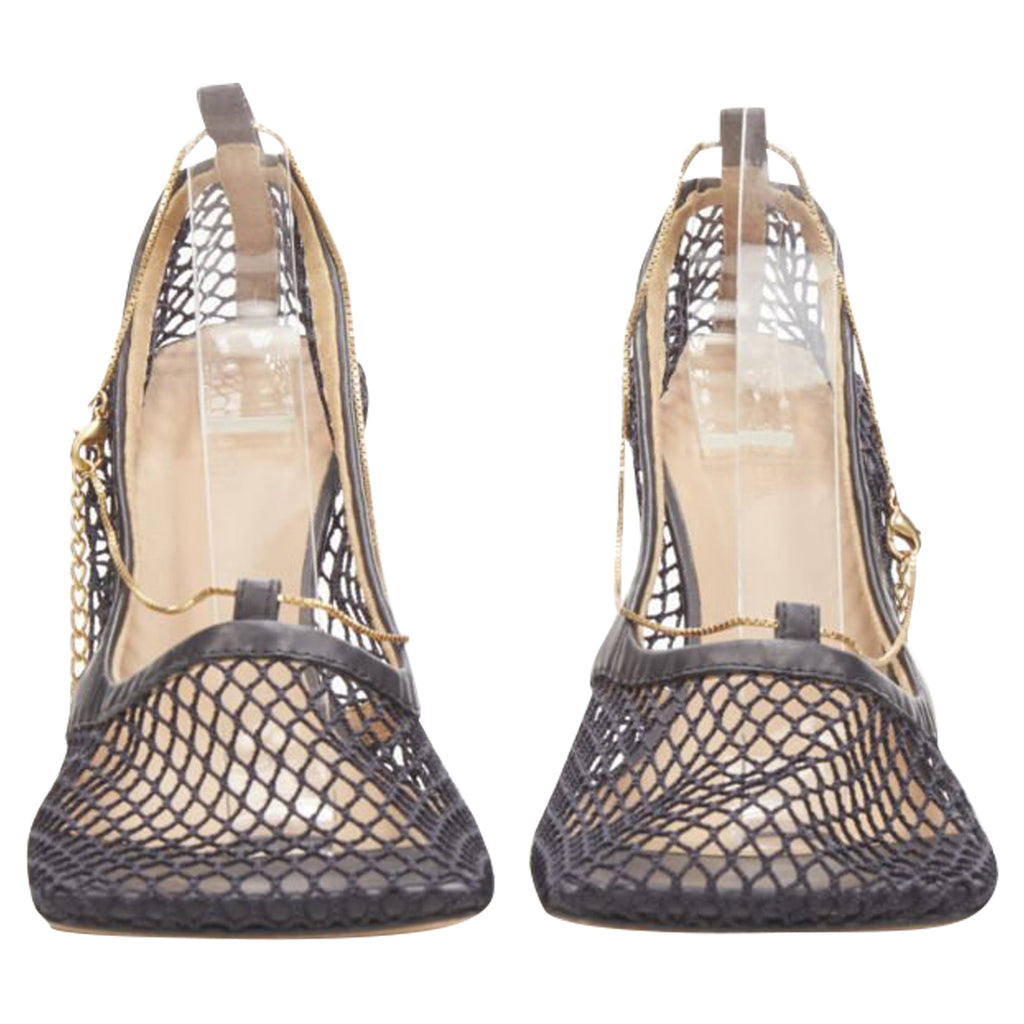 Women's Bottega Veneta Daniel Lee net mesh chain heel