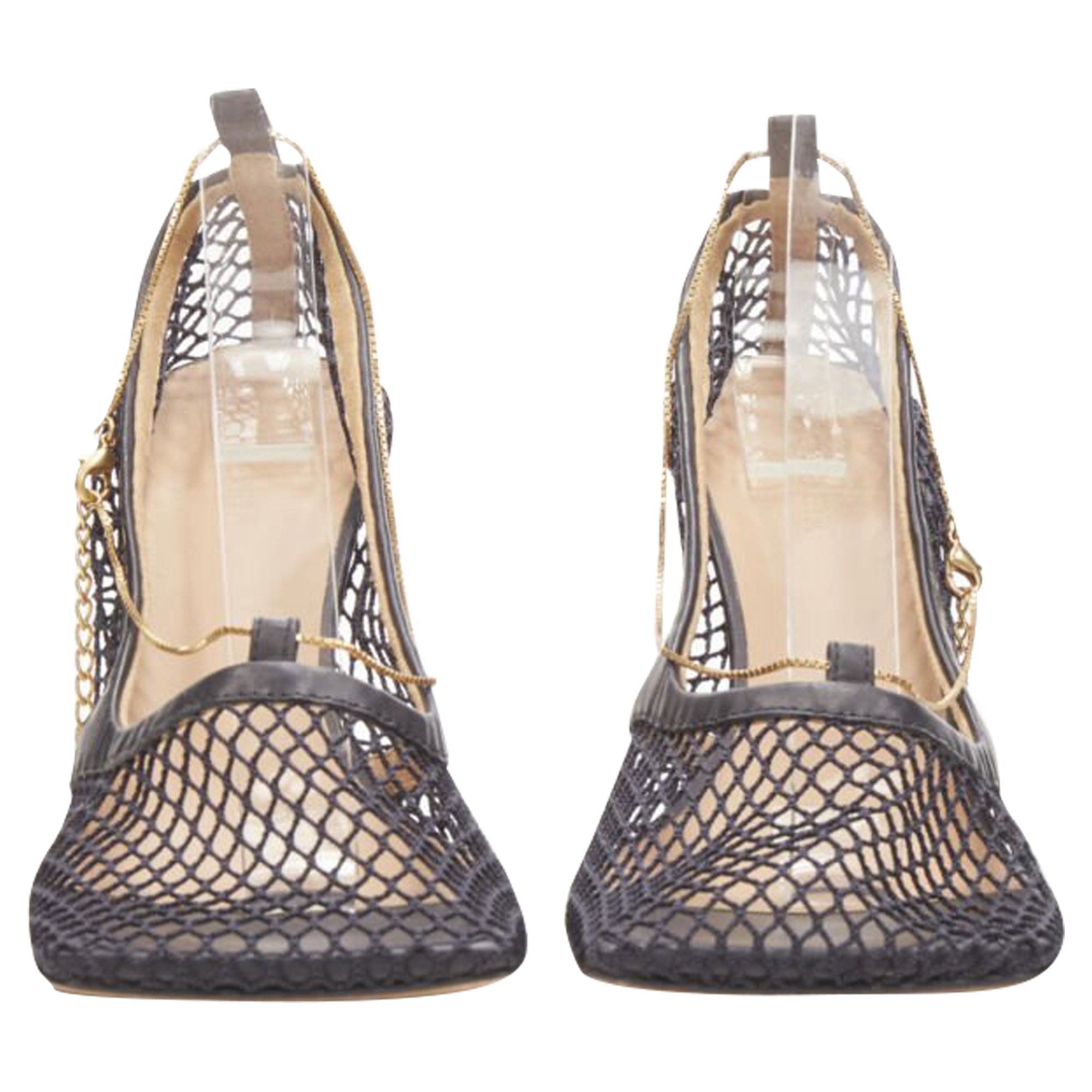 Women's Bottega Veneta Daniel Lee net mesh chain heel