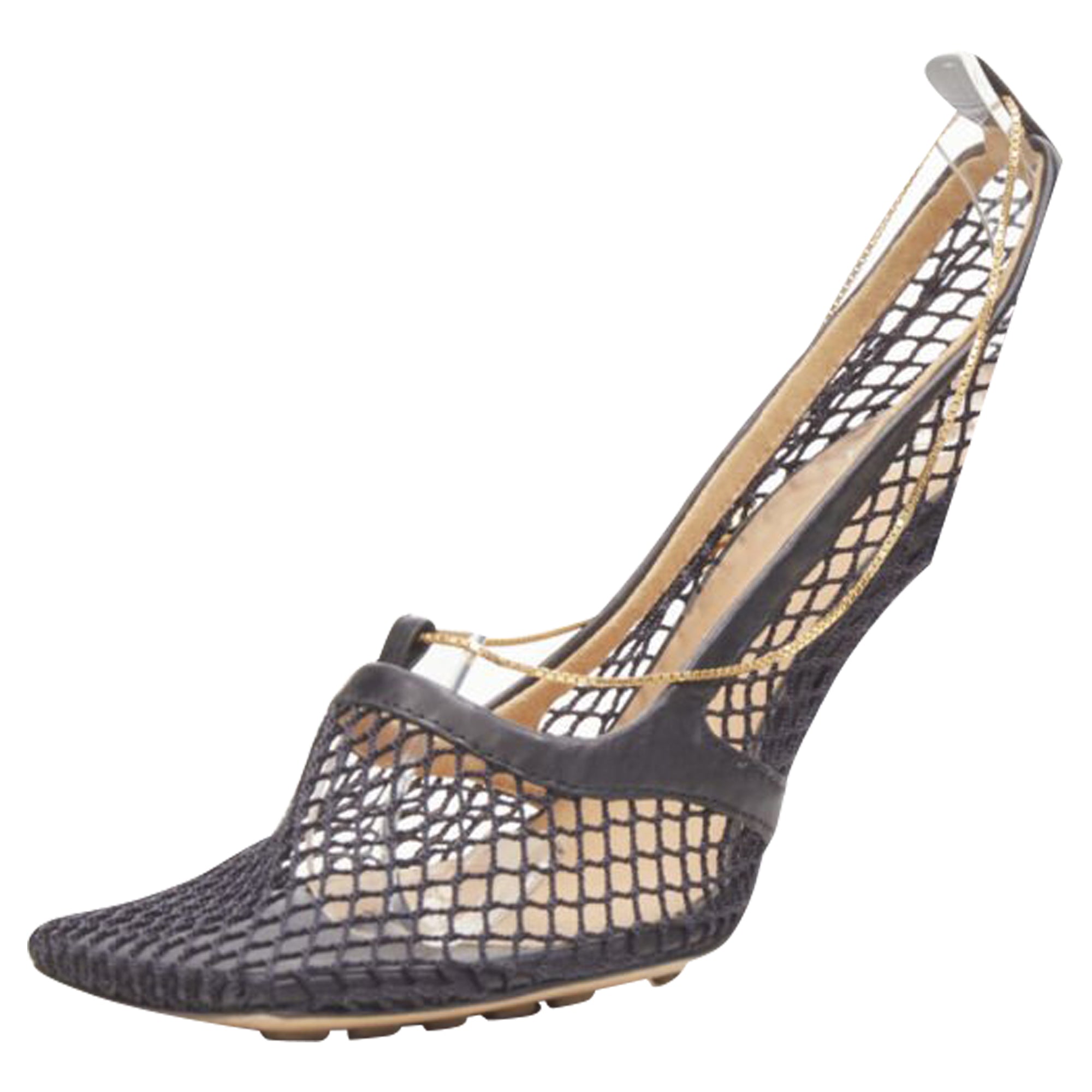 Women's Bottega Veneta Daniel Lee net mesh chain heel