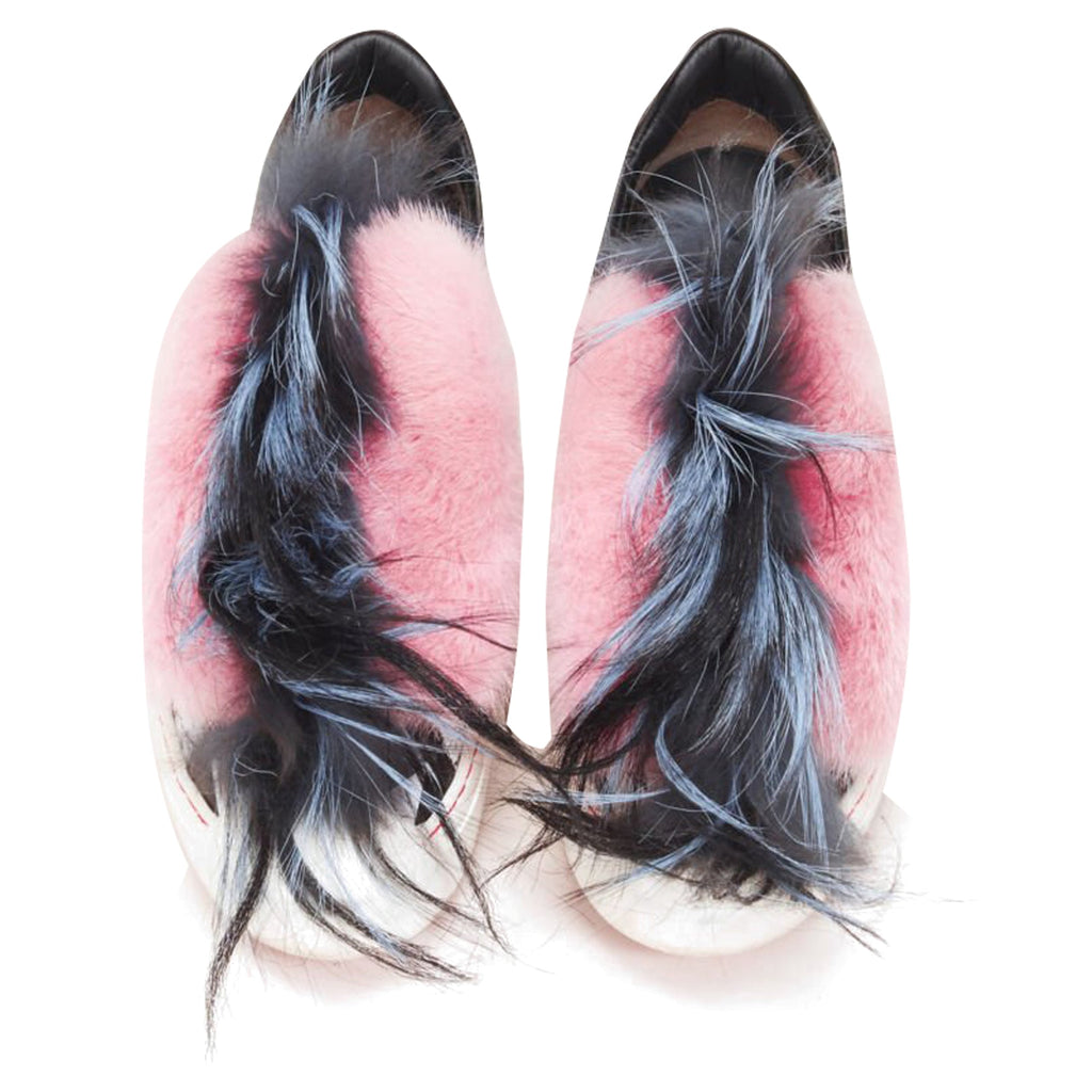 Women's Fendi Flynn fur panel leather sneaker