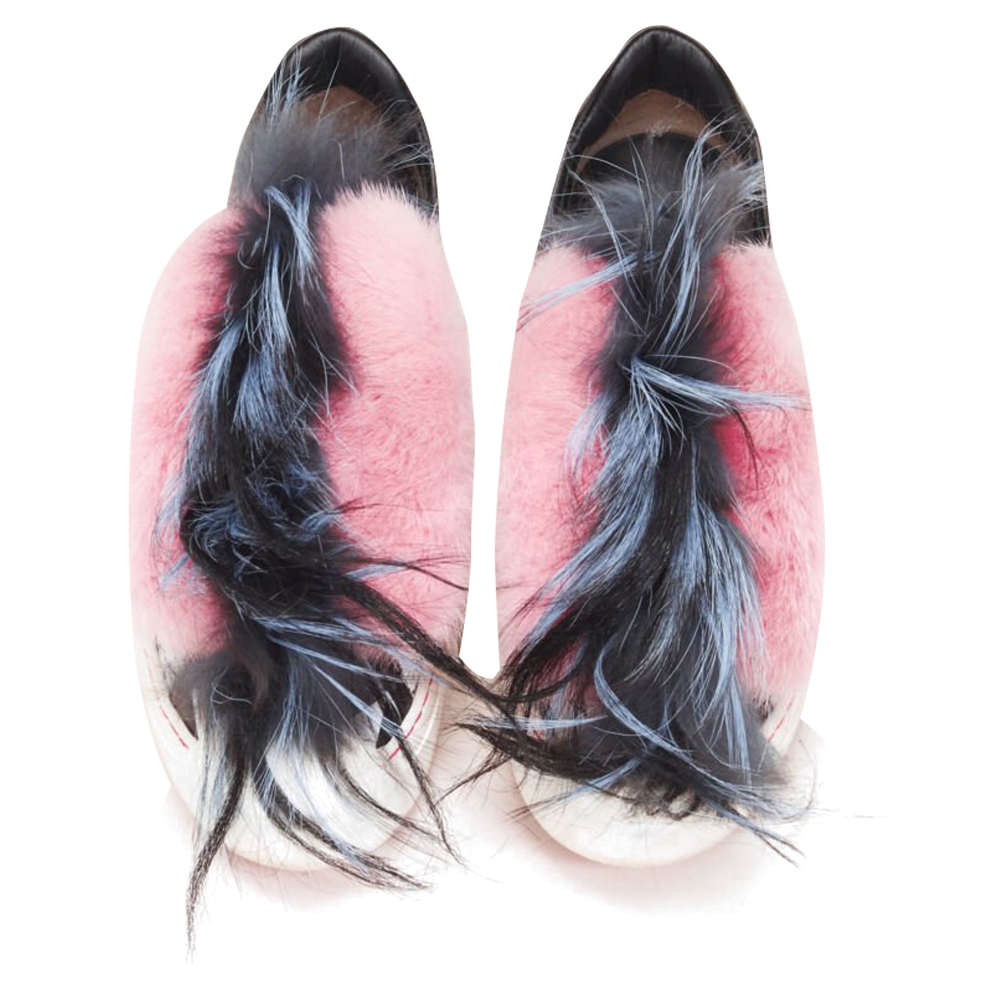 Women's Fendi Flynn fur panel leather sneaker