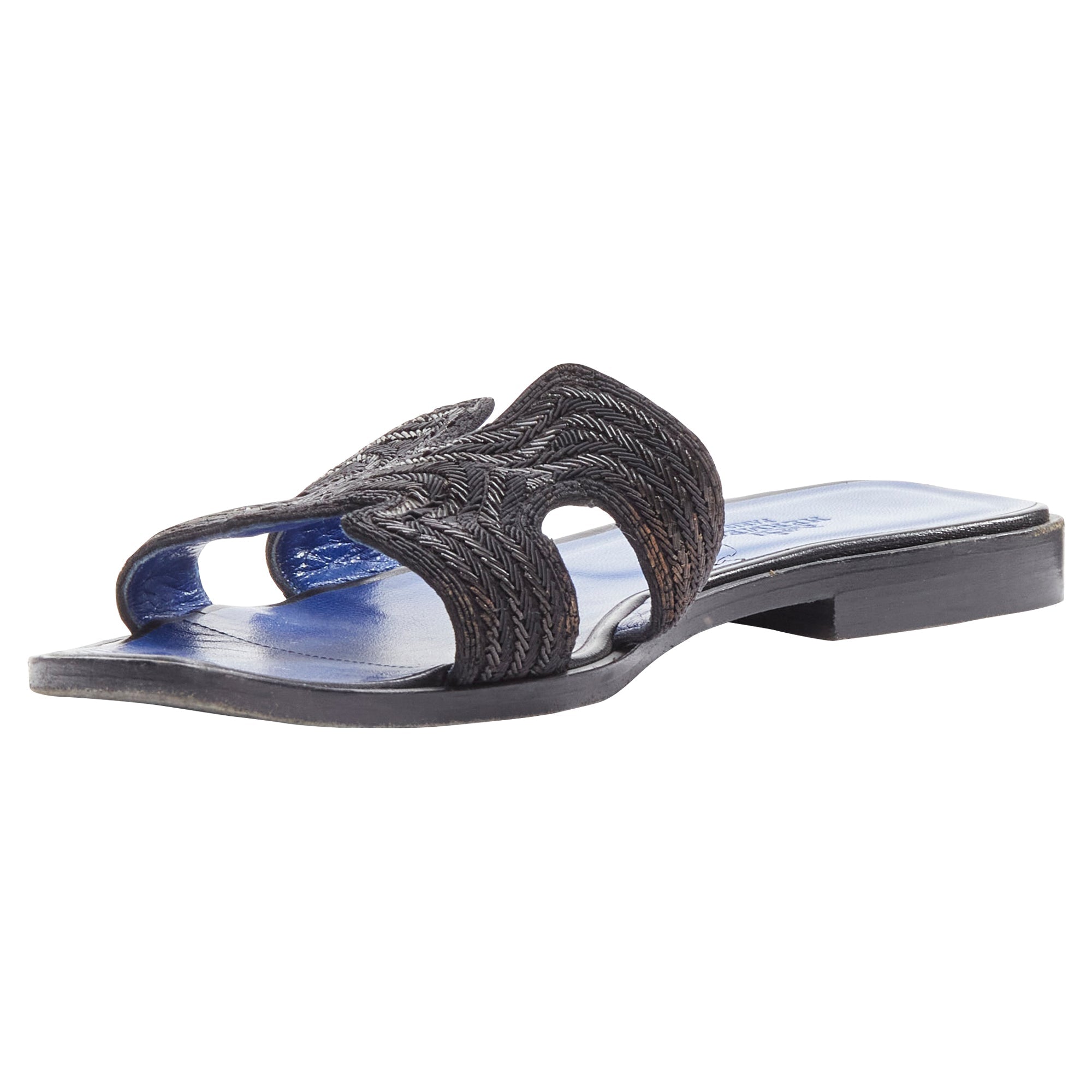 Women's Hermes Oran H logo beaded insole sandals