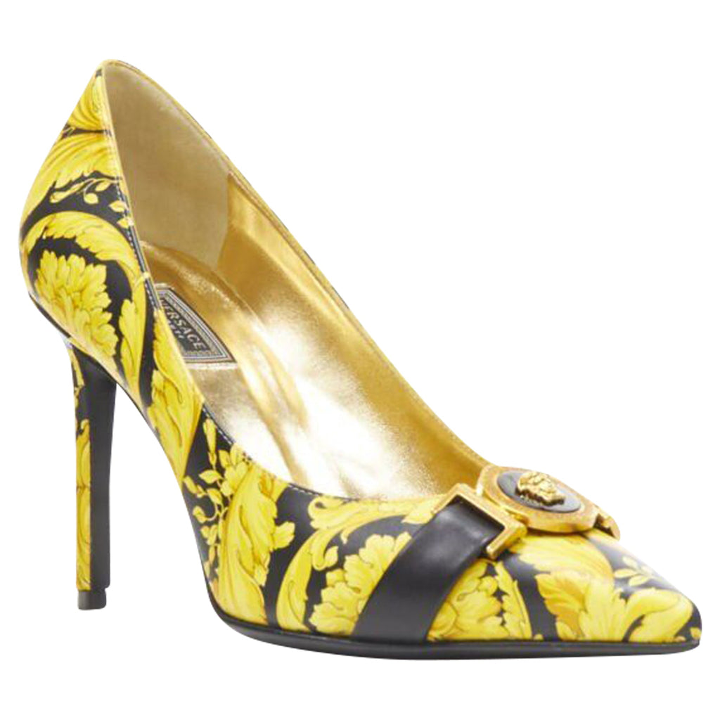 Women's Versace Baroque Hibiscus Medusa leather pump