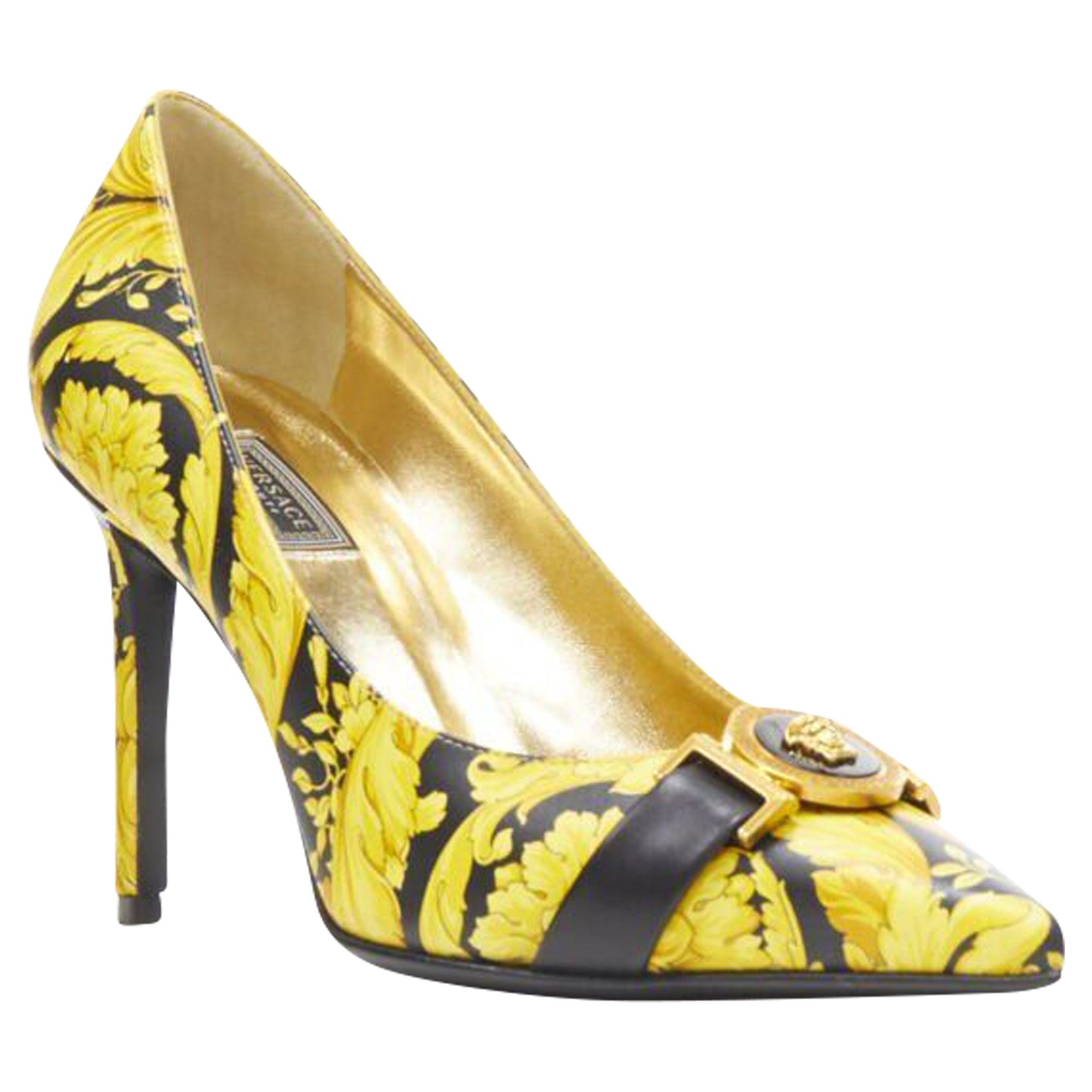 Women's Versace Baroque Hibiscus Medusa leather pump