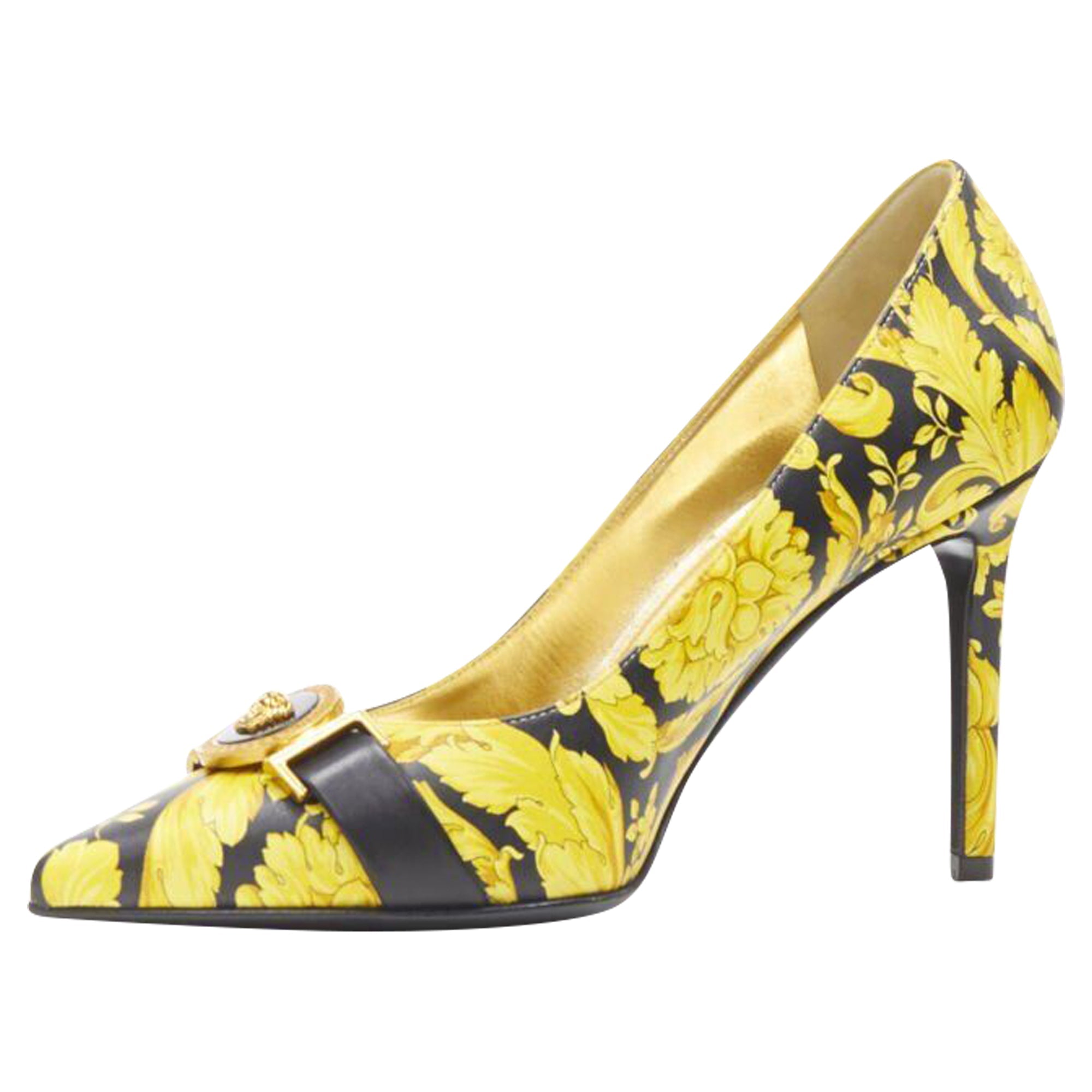 Women's Versace Baroque Hibiscus Medusa leather pump