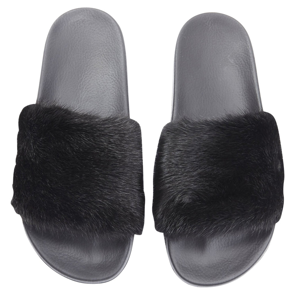 Women's Givenchy Vison Mink fur pool slides