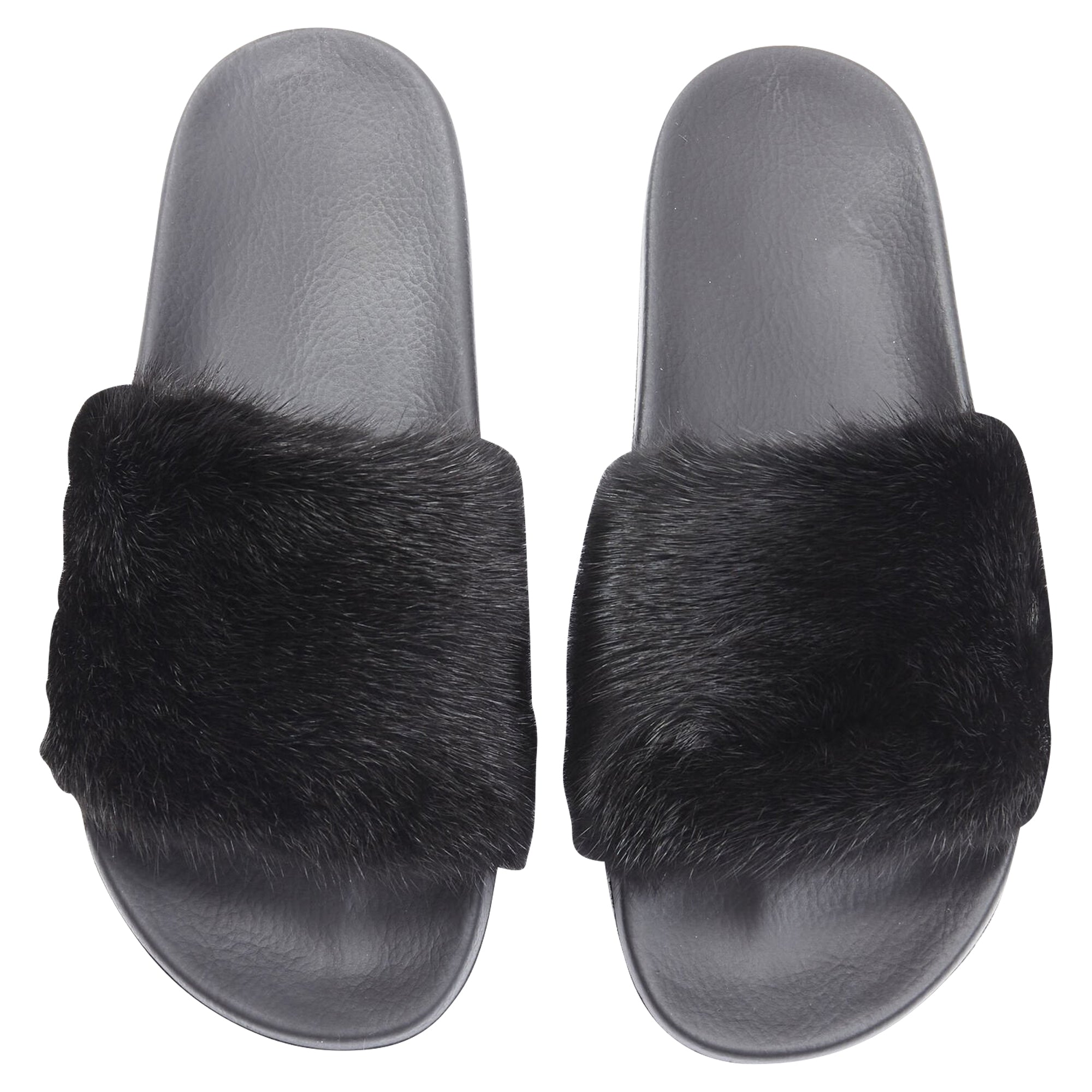 Women's Givenchy Vison Mink fur pool slides