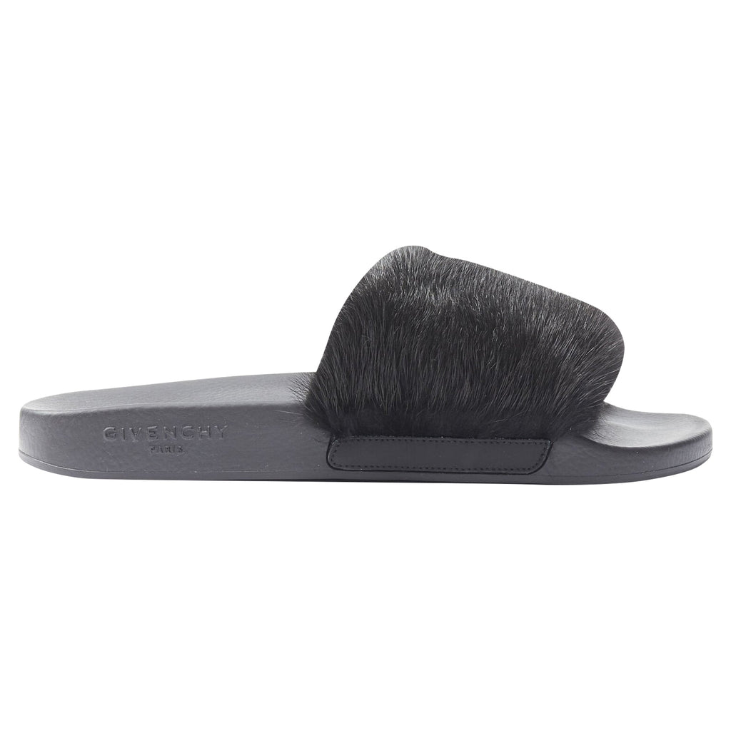 Women's Givenchy Vison Mink fur pool slides